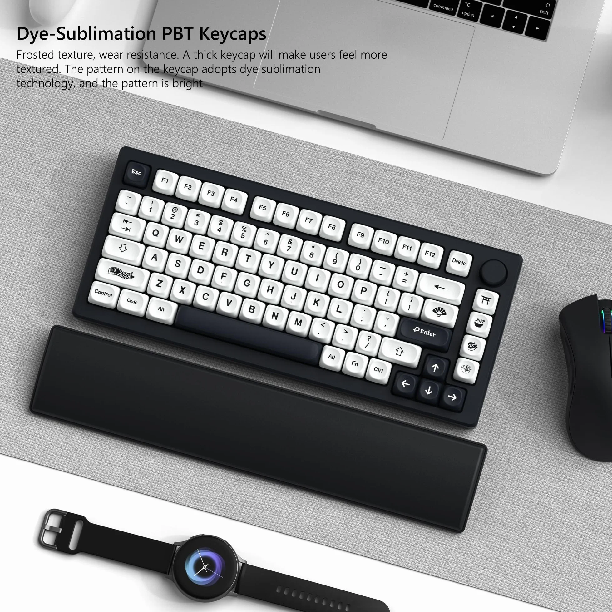 Womier Nasadki klawiszy PBT 75% MOA Sublimacja barwnikowa do klawiatury mechanicznej Cherry MX