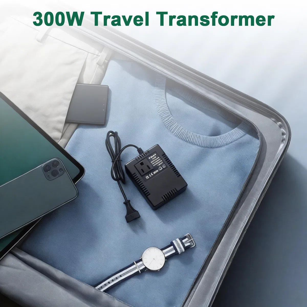 Przetwornica napięcia 220 V na 110 V, 300 W, transformator, konwerter napięcia UE na US Transformator mocy 300 W, adapter wtyczki UE