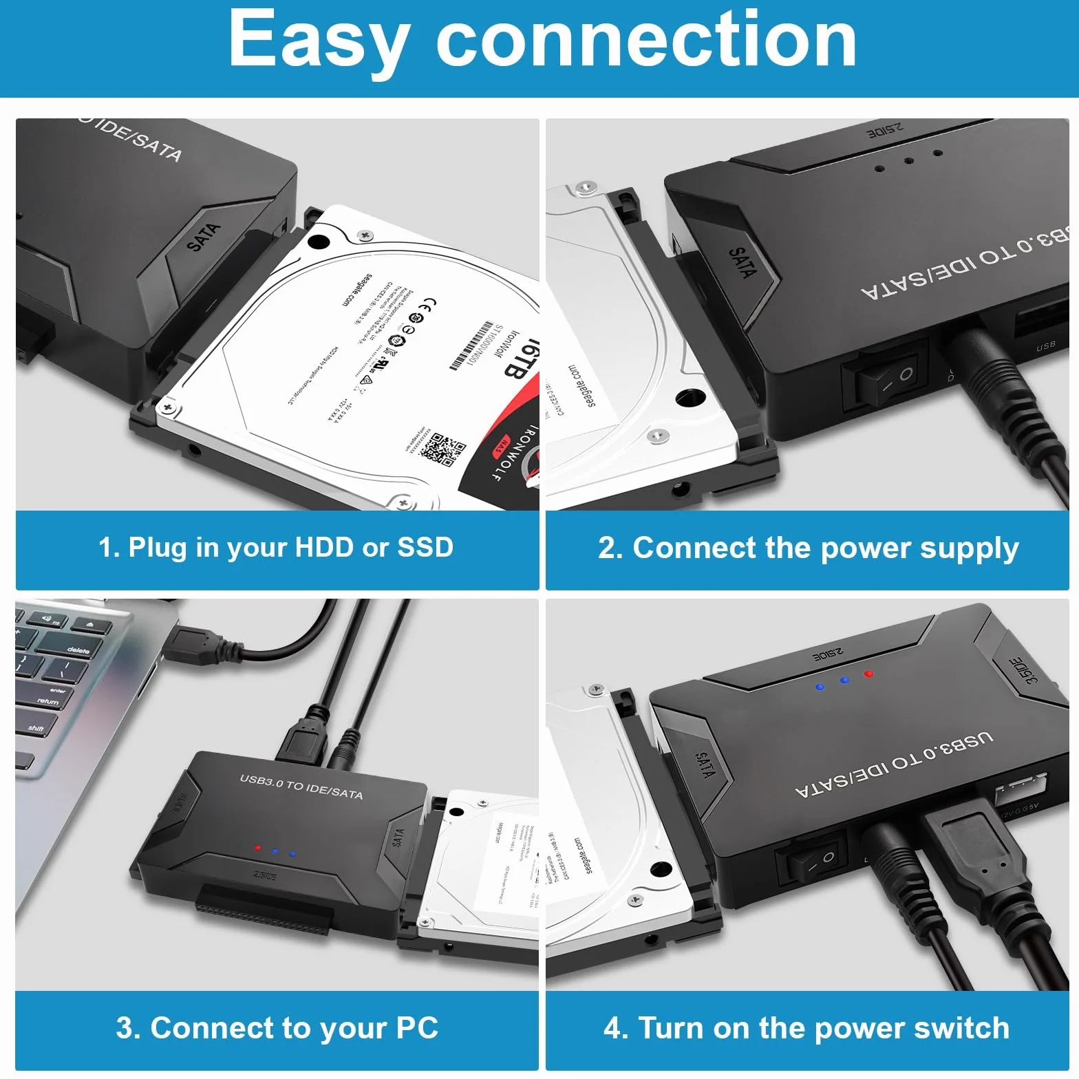 Adapter USB IDE SATA 3.0 do 2,5/3,5 cala HDD SSD