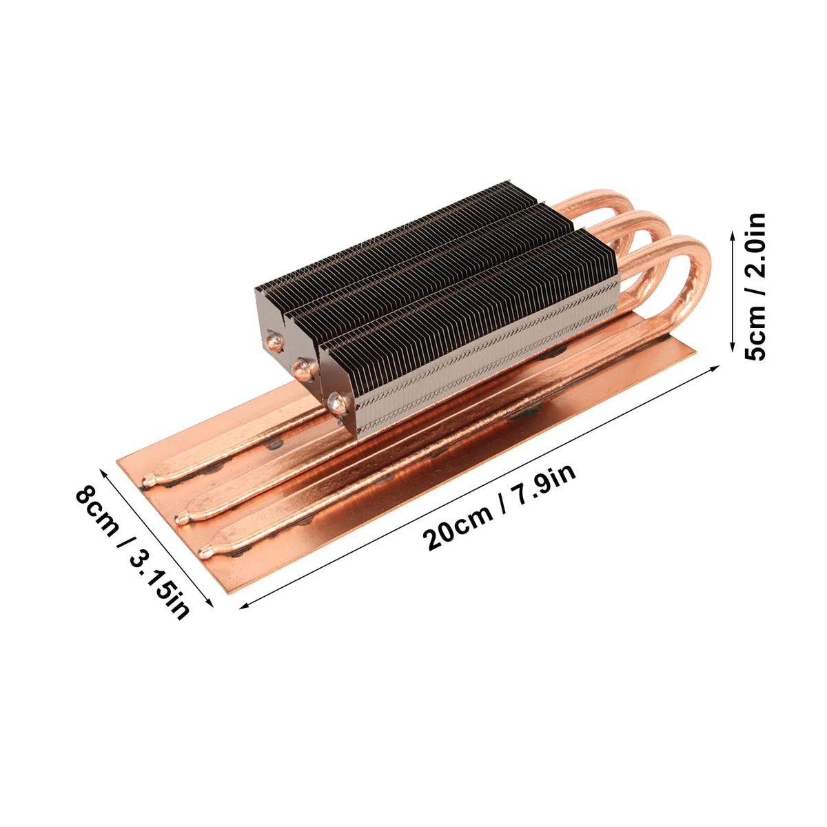 Radiator Płyty Głównej Karty Graficznej Komputera, Radiator z Czystej Miedzi RTX3090 3060 3080 Pomocniczy Grzejnik Karty Graficznej, 200mm X 80mm X 50mm
