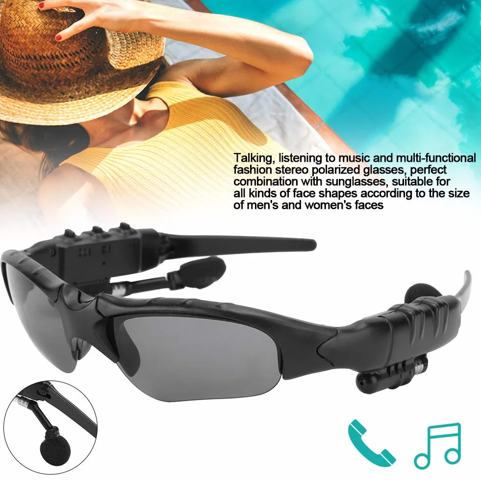Okulary Polaryzacyjne Bluetooth, Przenośne Inteligentne Bezprzewodowe Okulary Przeciwsłoneczne 5.0 Sportowe Okulary do Jazdy ze Słuchawkami Stereo, do Rozmowy, Słuchania Muzyki(Żółta soczewka)