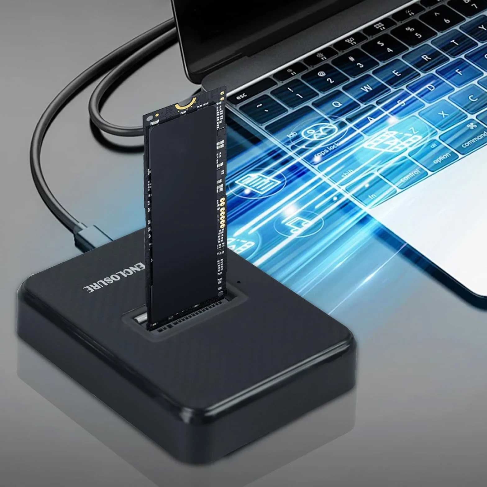M.2 NVMe i SATA stacja dokująca, 10 Gb/s USB 3.2 Gen2 adapter do M-Key/B+M Dual Key zewnętrzny protokół NVMe i NGFF SSD 2230/2242/2260/2280 SSD