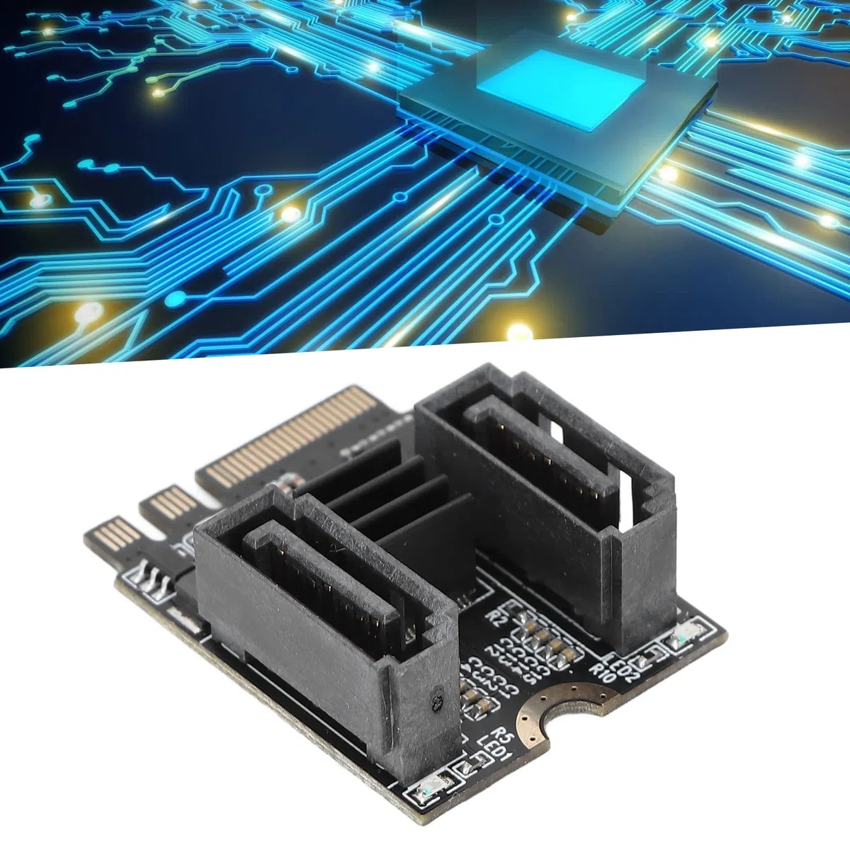 Karta adaptera HDD, chipset Jmb582, podwójny port 6Gbps szybki transfer, M2 do SATA3.0 Obsługa 2 portów SATa, rozszerzenie PCI Express dla Win dla systemu Linux