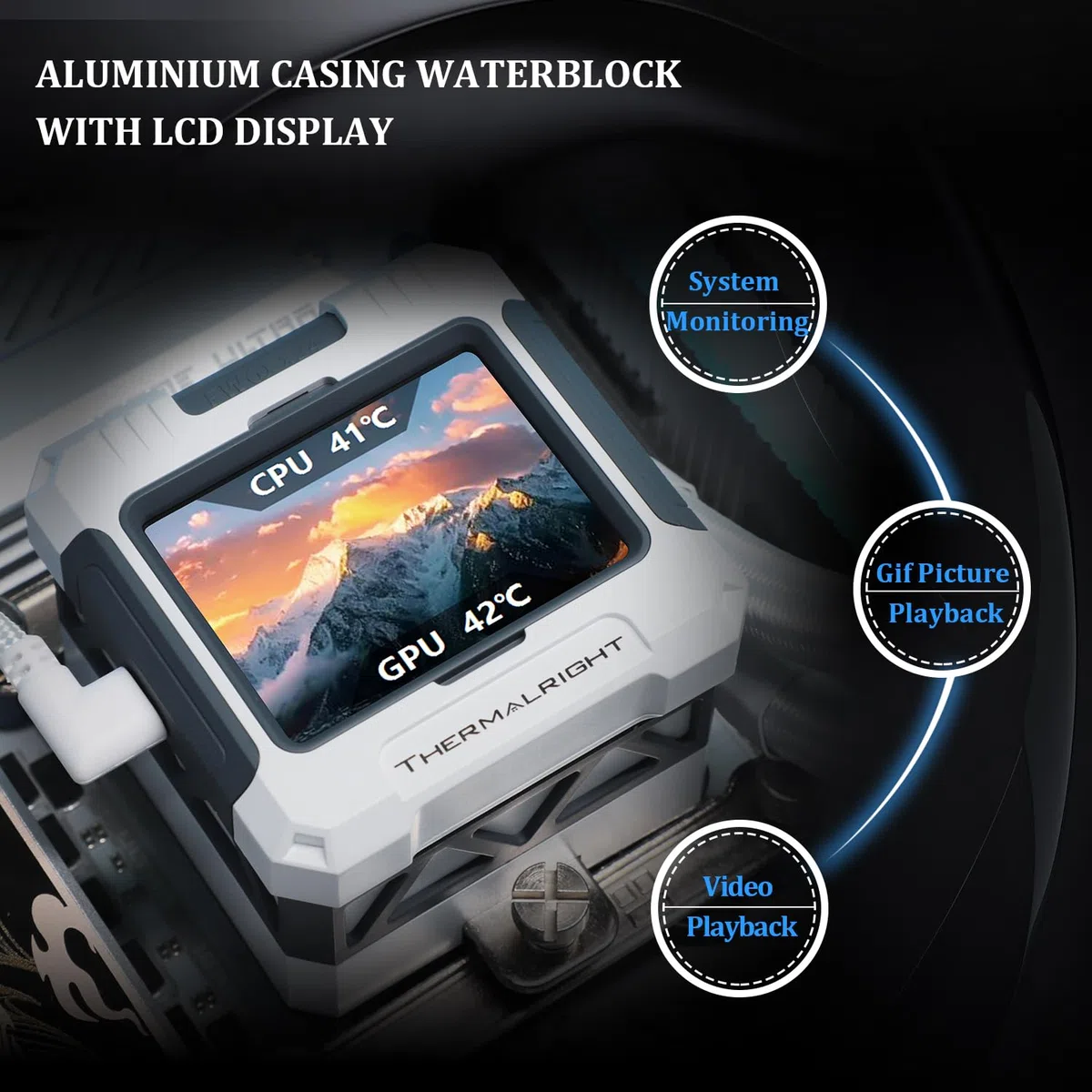 Thermalrlght FW 360 biały ARGB CPU chłodziarka wodna z 3 wentylatorami PWM z 2000 obr./min, ekran LCD IPS o rozdzielczości 320 * 240, chłodzenie procesora cieczy, chłodzenie procesora PC Aio Cooler
