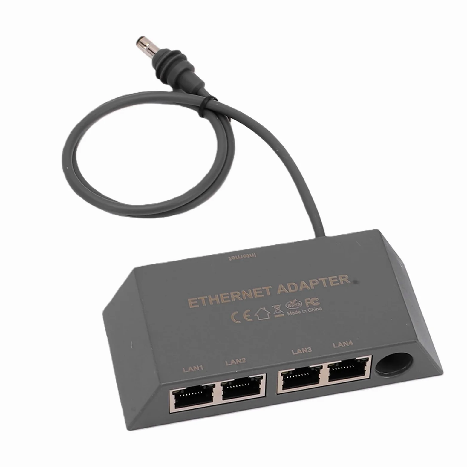 Cocoarm Adapter Gigabit Ethernet, 4-portowy Adapter Ethernet ABS z Kablem 0,5 M, Stabilna sieć Przewodowa Typu Plug and Play dla Routera RV Mini Gen 3 do Użytku w Domu, w Biurze, w Podróży