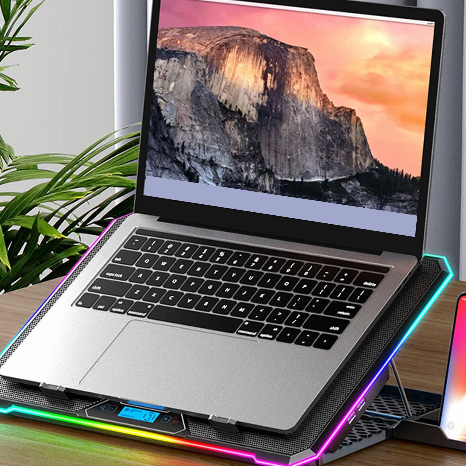 Cuifati Podkładka Chłodząca do Laptopa do Gier, Oświetlenie RGB, Chłodziarka do Laptopa z 10 Wentylatorami do Laptopów 12-19 Cali, Podstawka Chłodząca do Laptopa z Adapterem 3C, (14 fanów)