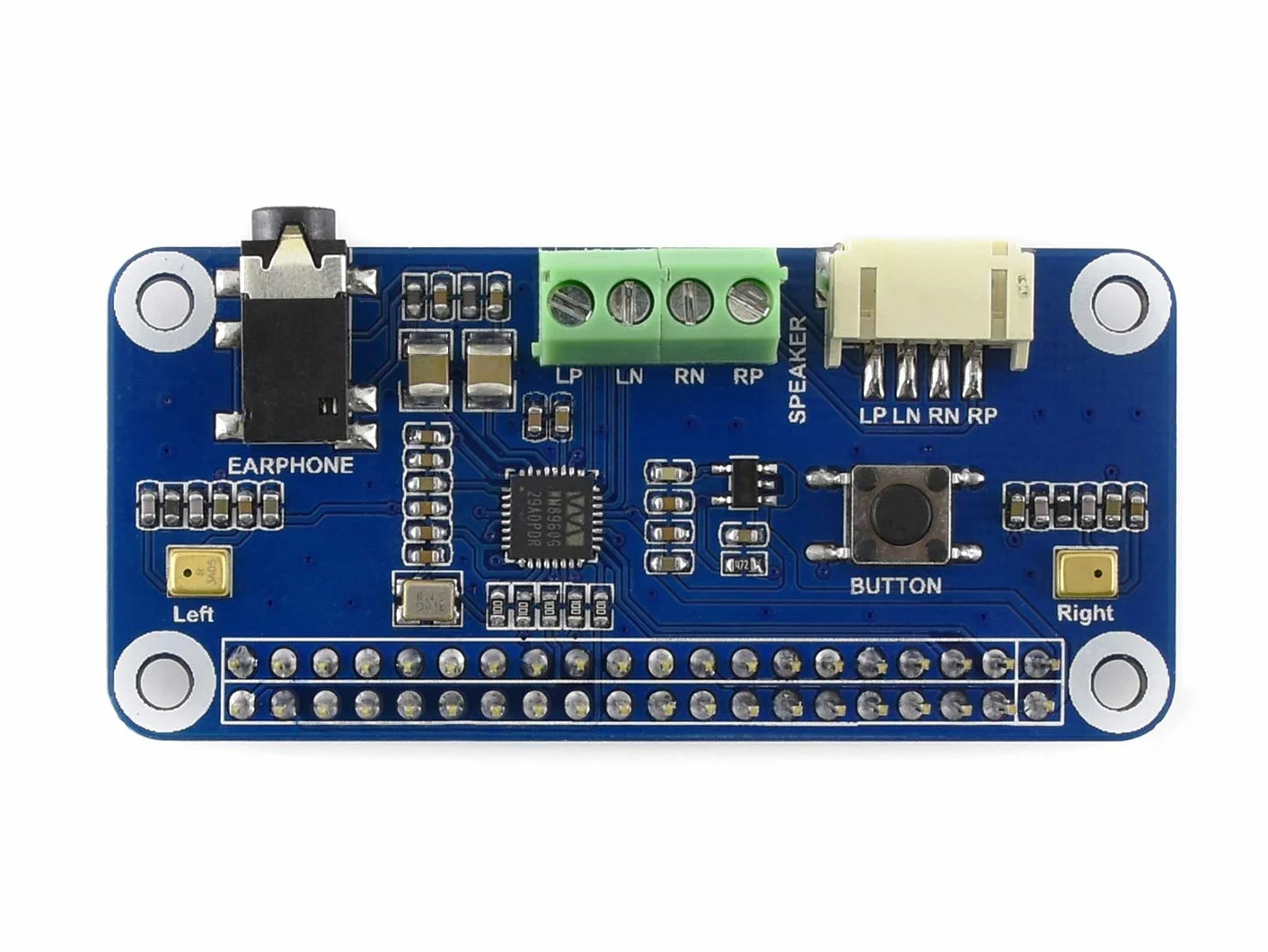 Waveshare WM8960 Audio Hi-Fi Sound Card HAT for Raspberry Pi Stereo CODEC Play Record I2S Interface