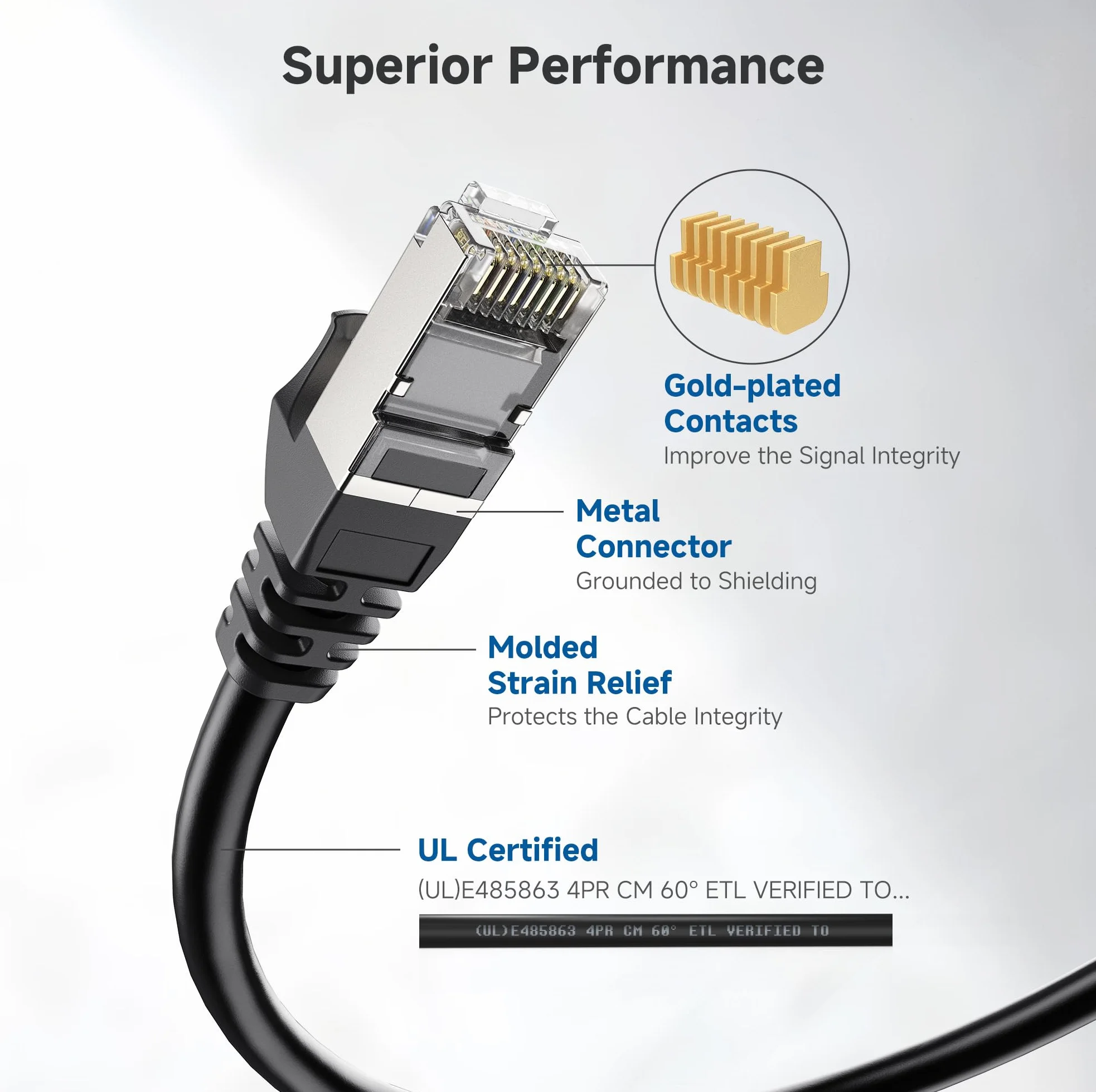 Cable Matters Snagless Cat6A SSTP SFTP ekranowany kabel Ethernet czarny 15 m