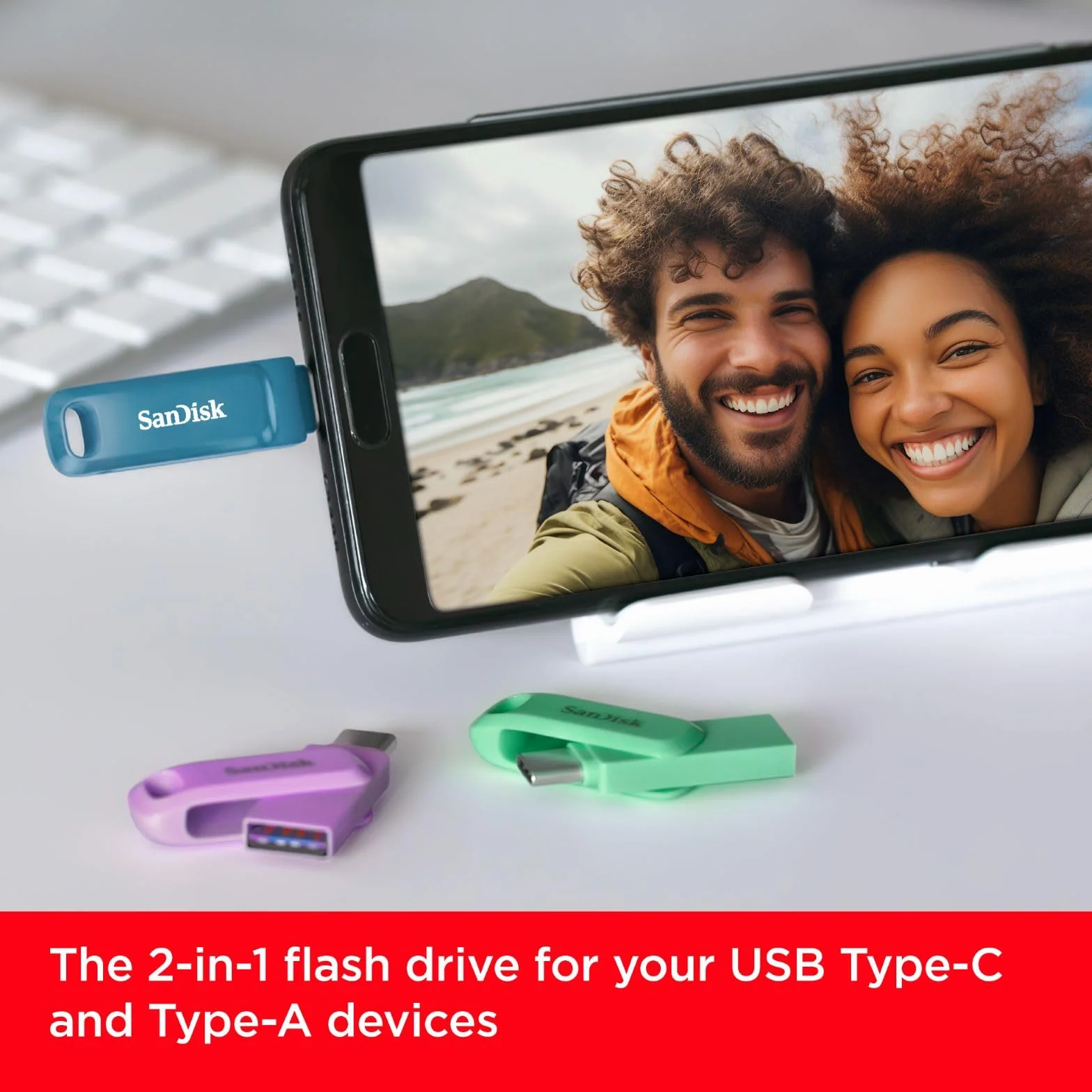 SanDisk 128 GB Ultra Dual Drive Go USB C Flash Drive 400 MB/s