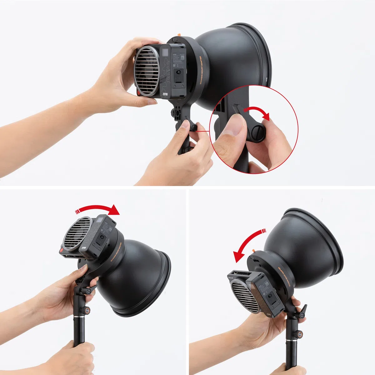 ZHIYUN Adapter B für X60/ CX100/ X100 Videoleuchte von Bowens Mount auf ZY Mount