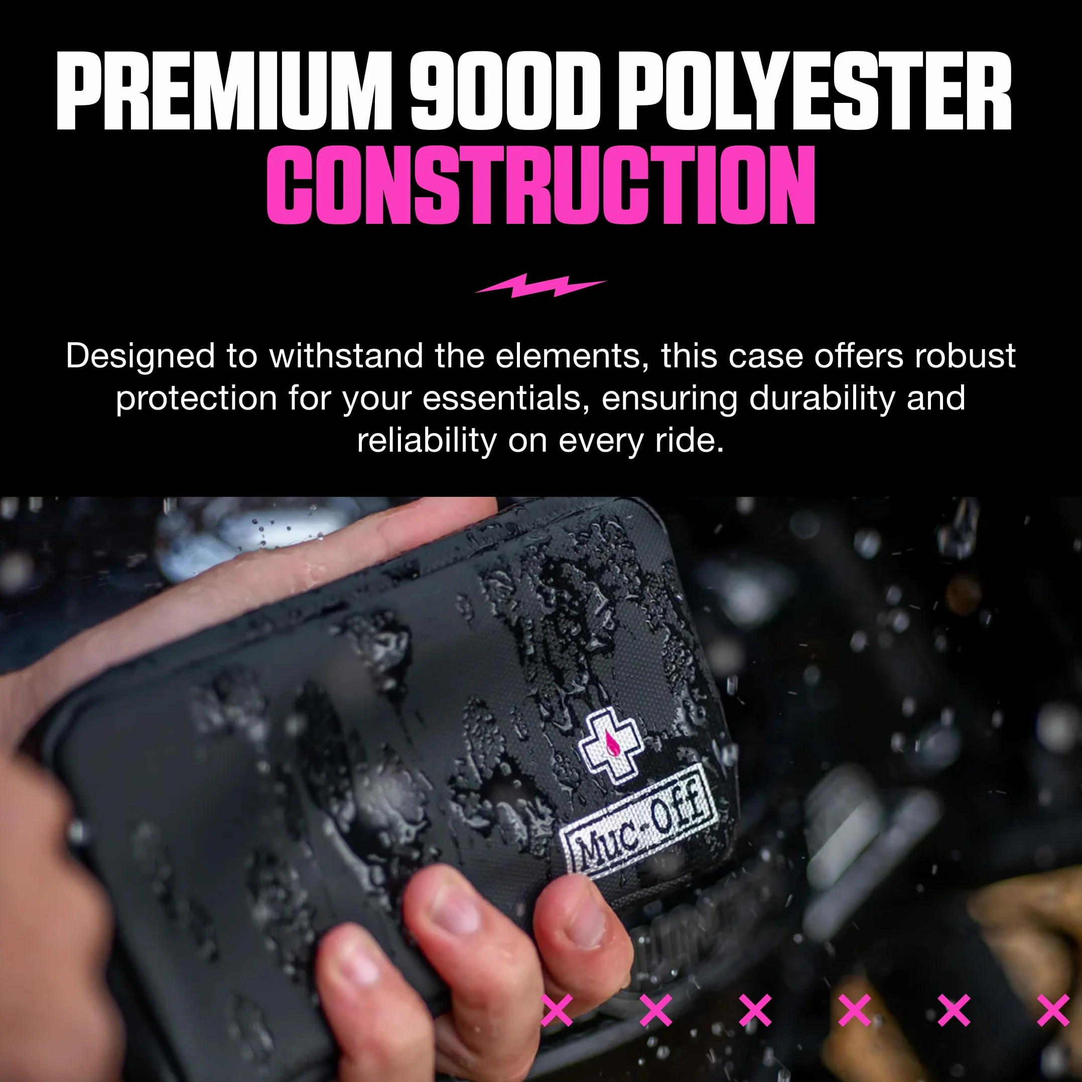 Muc-Off Rainproof Essentials Case, Czarne – Etui na Telefon na Rower – Saszetka na Rower – Portfel na Rower z Zamkiem – Akcesoria Rowerowe do Przechowywania Telefonu Komórkowego i Narzędzi Rowerowych