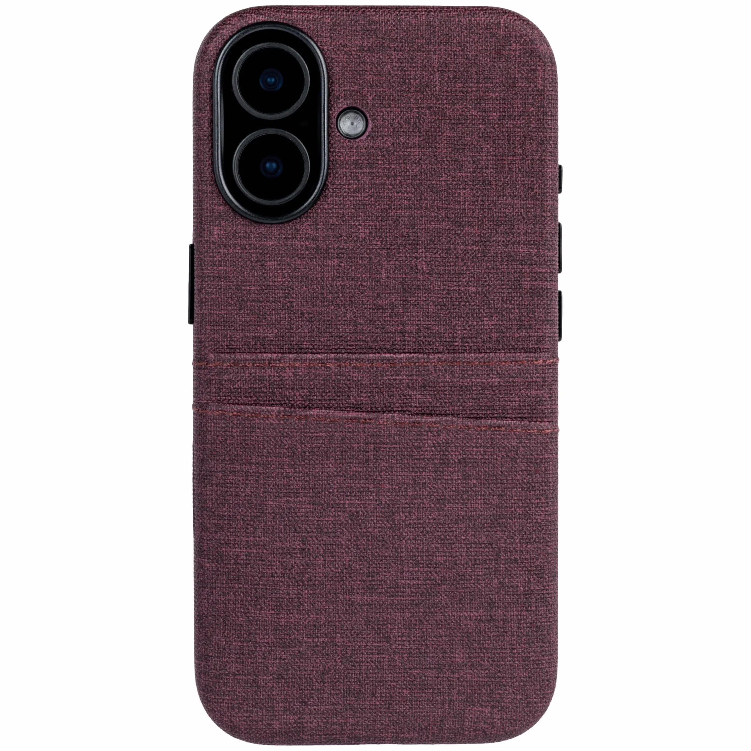 Dockem Etui na Karty do iPhone 17 z Magnetyczną Płytką Montażową, Przycisk Sterowania Aparatem, Portfel z 2 Kieszeniami: M2 Luxe Sztuczna Skóra Styl Płótna (Burgundia)