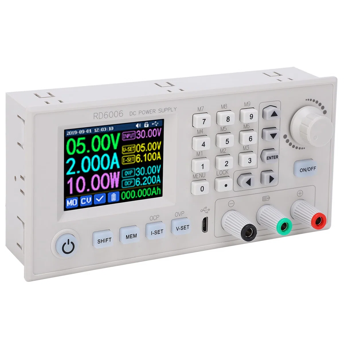 Aramox Zasilacz, Adapter Regulatora Napięcia ABS, Wejście od 6 do 70 V, Wyjście od 0 do 60 V, 6 A, 2,4-calowy Wyświetlacz LCD OVP OCP Przechowywania Danych dla Techników Zajmujących się Naprawami