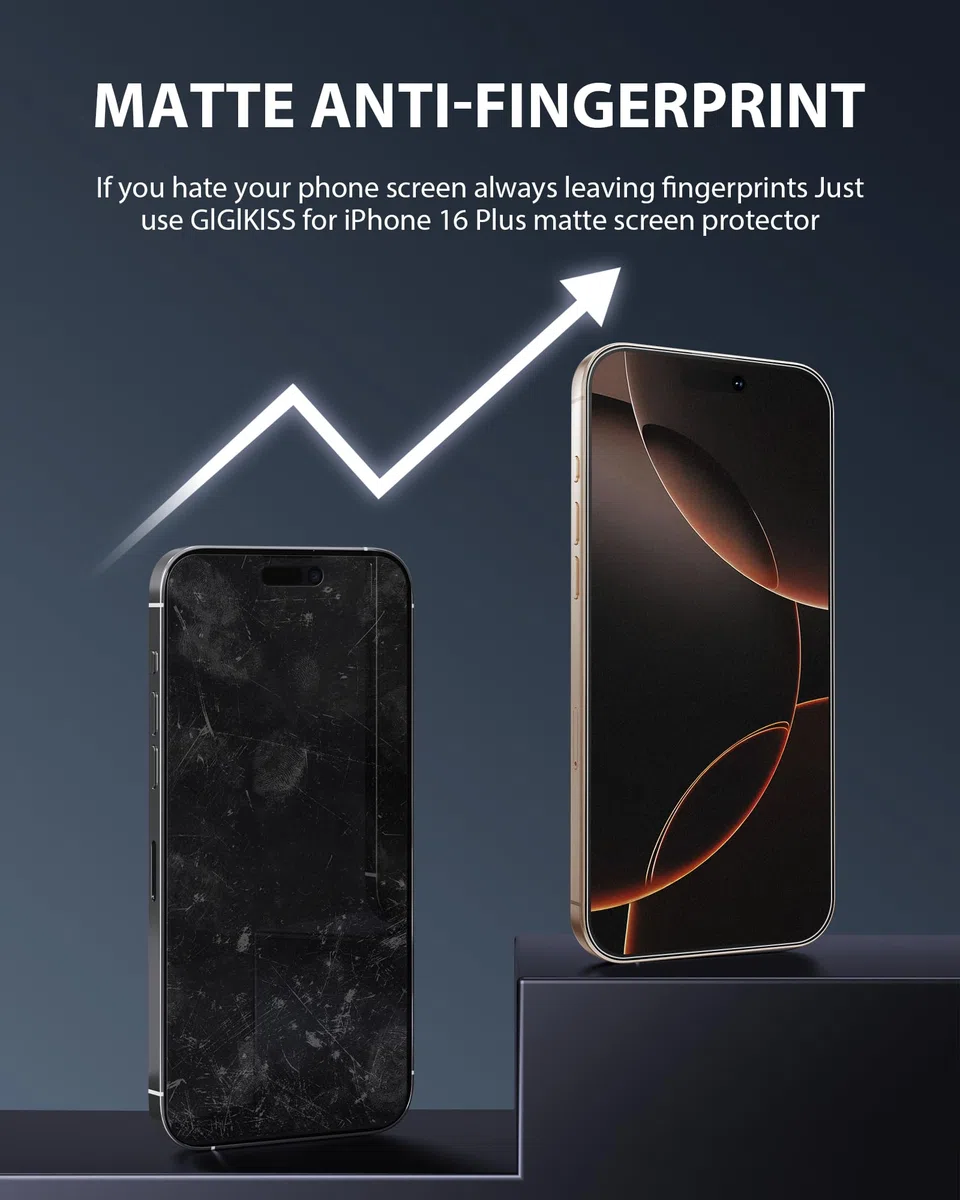 GIGIKISS 2-pak dla iPhone'a 16 Plus/iPhone 15 Plus matowa osłona ekranu 17.0 cm, antyrefleksyjna osłona ekranu ze szkła hartowanego, łatwa instalacja