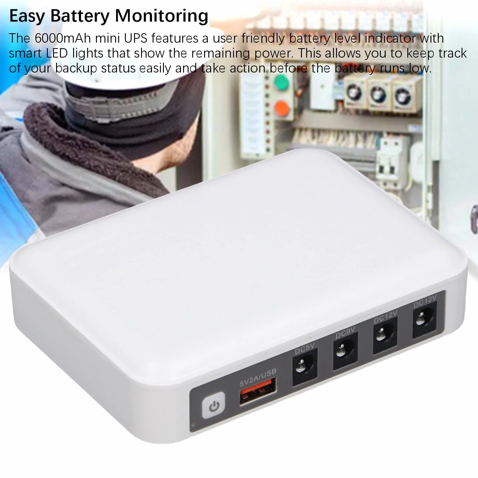 Mini UPS 6000 MAh Duża Stabilna Moc Router Zasilająca Zasilacz Nieprzeprzepuszczalny 5 V 9V 12V Wyjściowe dla Wi -Fi, Modemu, Routera (Marhynchuse69zvb8irc-12)