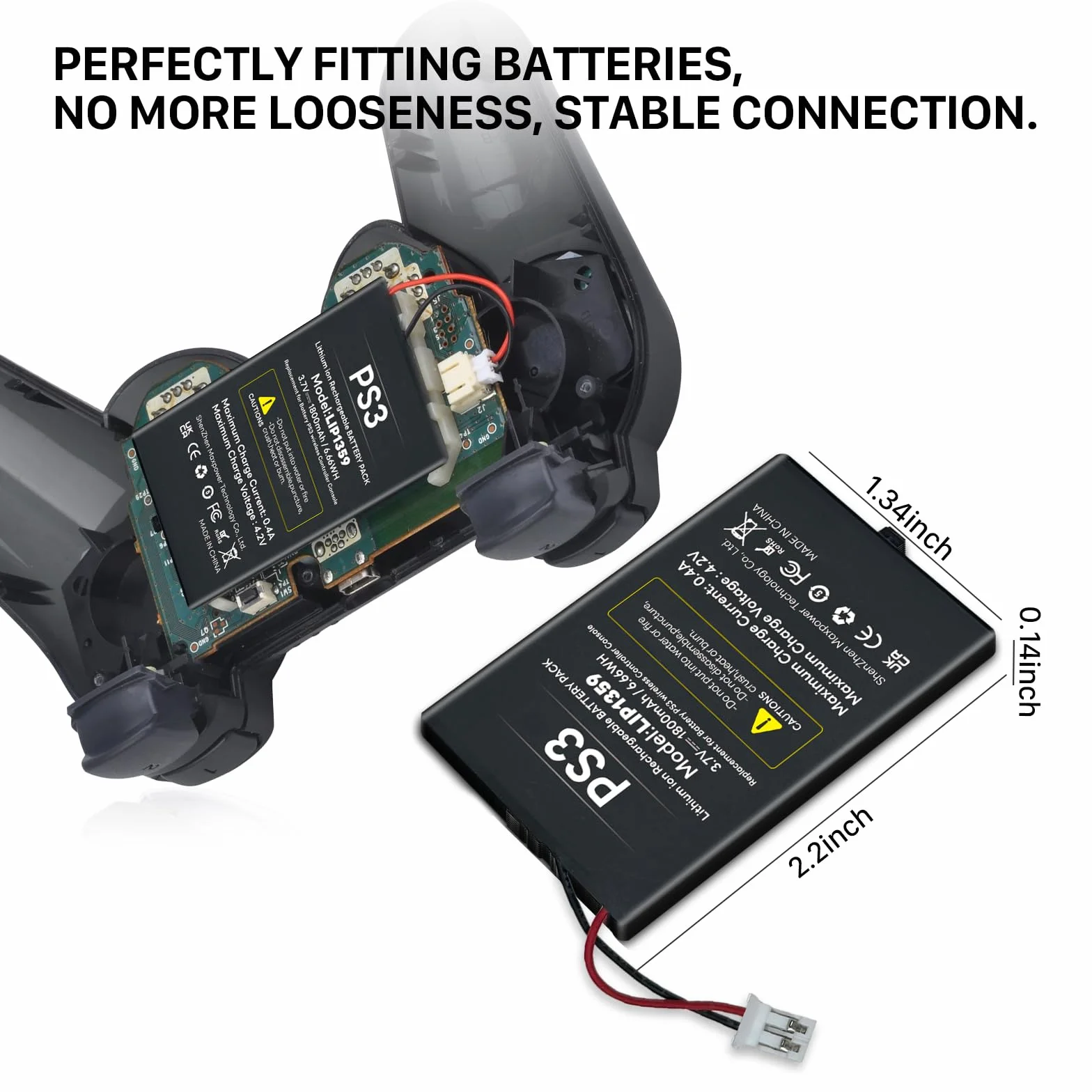 2 x bateria 1800 mAh LIP1859/LIP1472/LIP1359 do kontrolera bezprzewodowego PS3 Playstation 3 Dualshock
