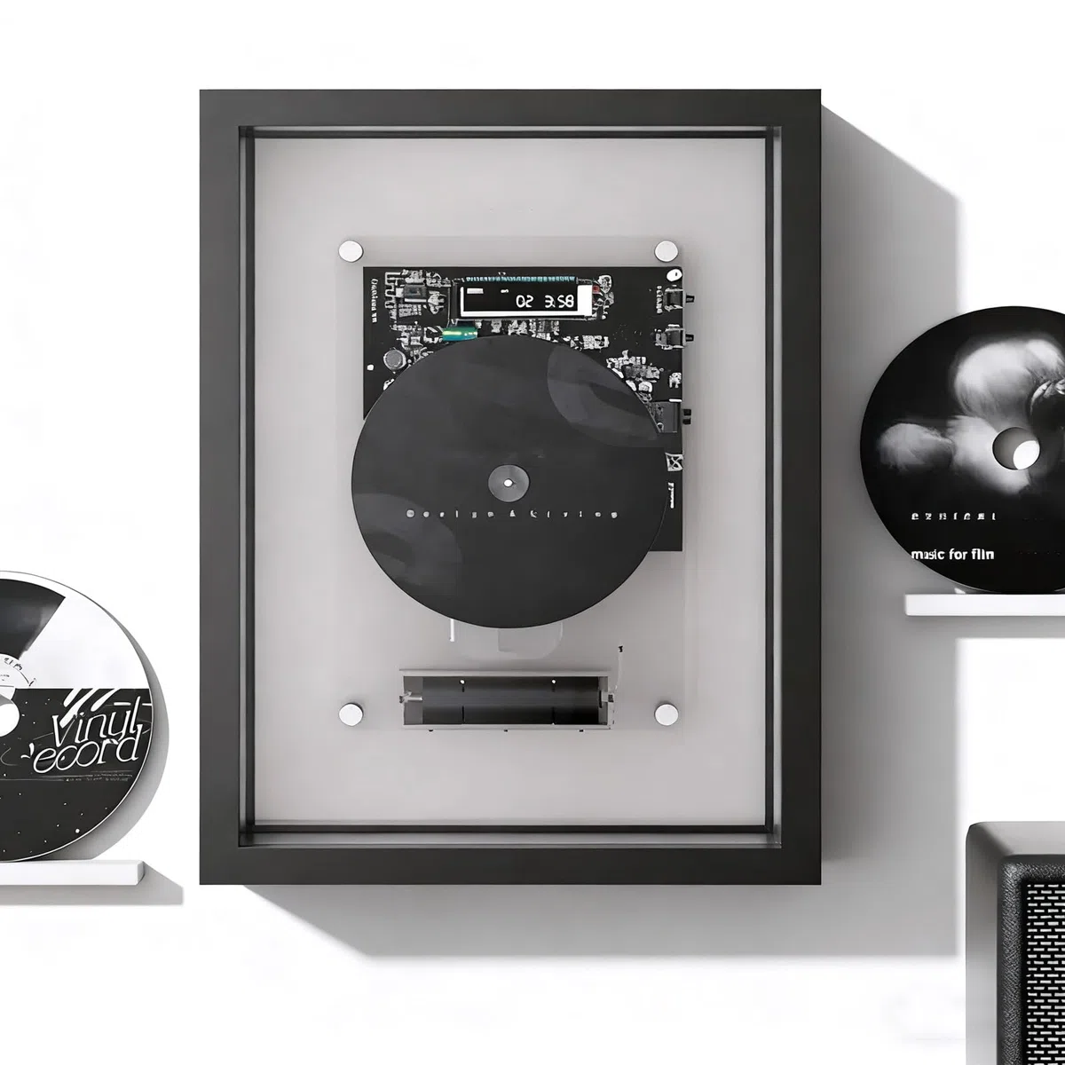 Odtwarzacz CD z wyjściem Bluetooth i AUX, dekoracyjna ramka na zdjęcia z pilotem zdalnego sterowania, obsługuje CD-DA/CD-R/CD-RW, idealna do dekoracji domu i biura
