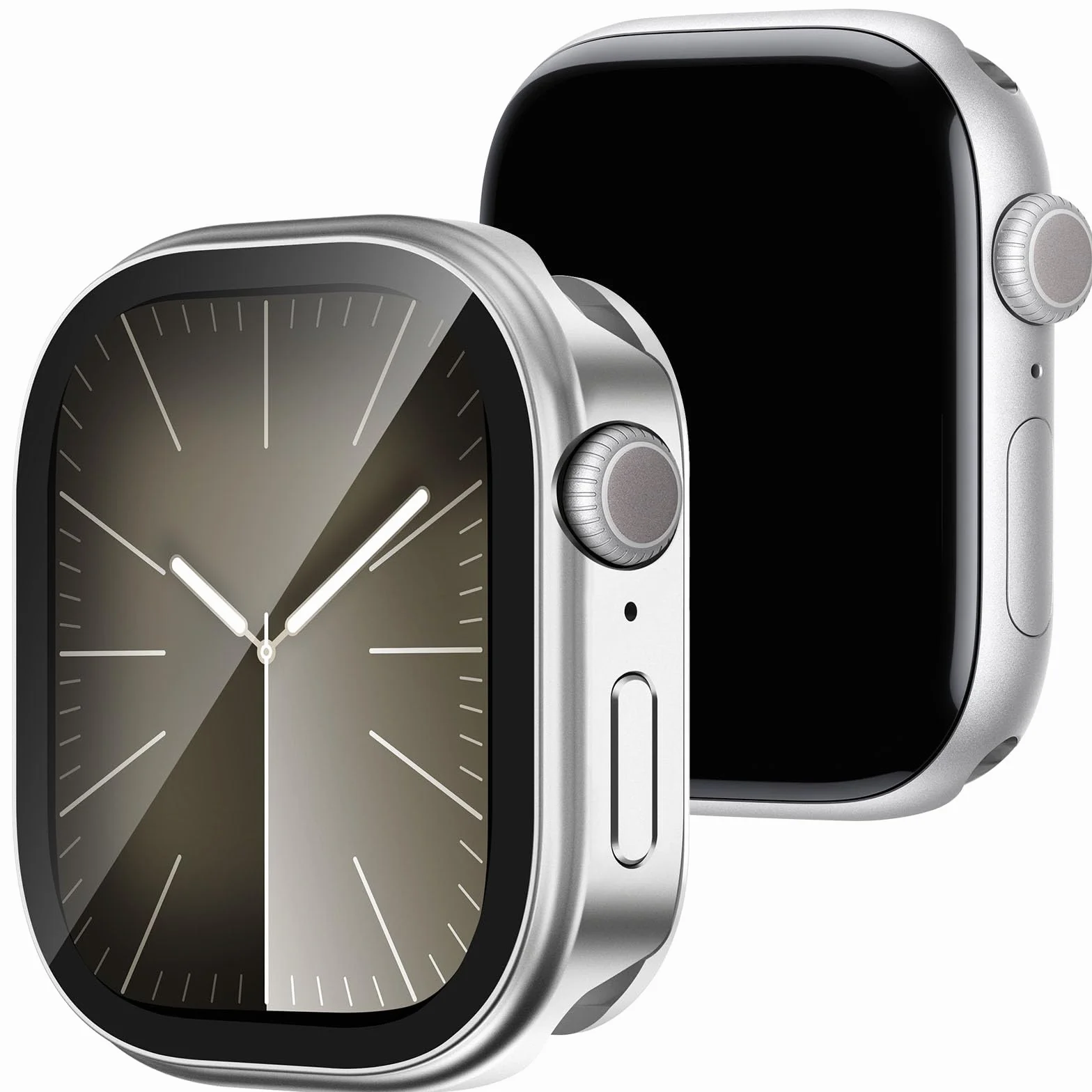 Apple Watch 9/8/7 45mm metalowe etui ochronne 2w1 pełna ochrona 360°
