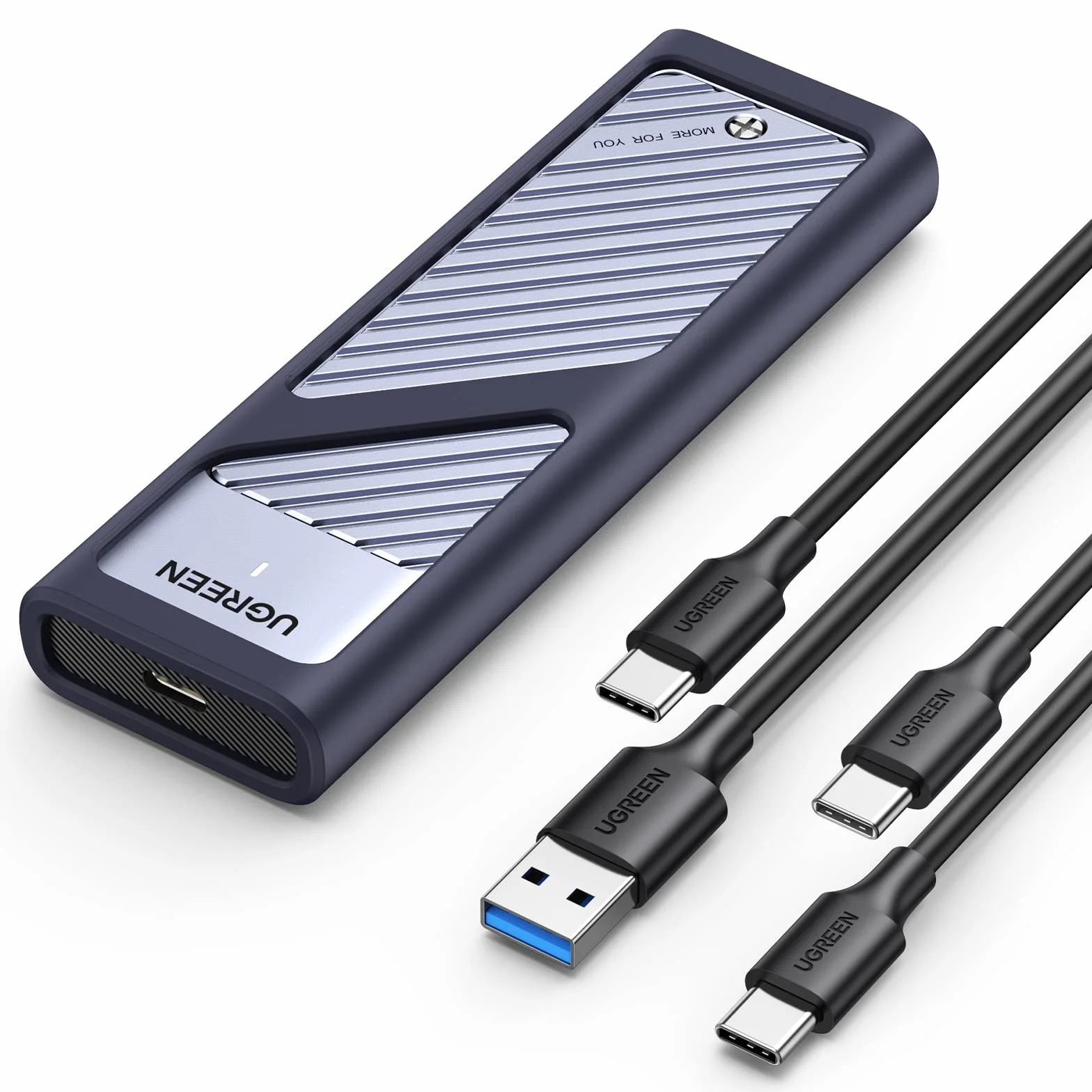 UGREEN obudowa NVMe USB 3.2 Gen 2 10 Gb/s aluminiowa obudowa NVMe SSD M.2 z podkładką chłodzącą do klucza NVMe PCIe SSD M/klucz M&B w 2280/2242/2230/2260 Kompatybilny z 980/990 PRO/P3 Plus itp.