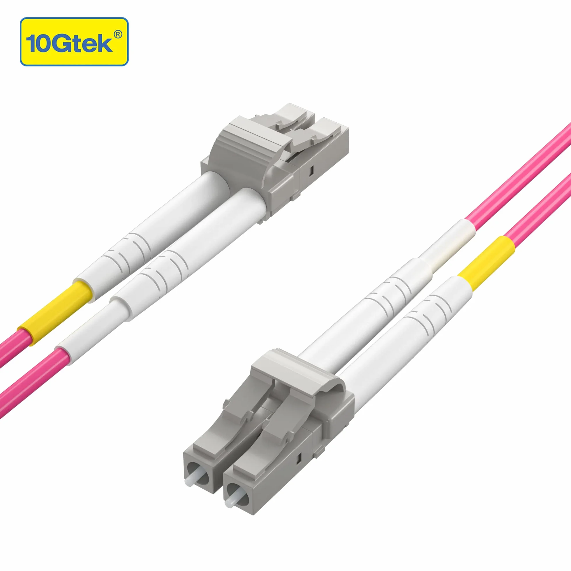 Fiber Patch Cable - LC to LC OM4 10Gb/Gigabit Multi-Mode Jumper Duplex 50/125μm LSZH Fiber Optic Cord for SFP Transceiver, Magenta, 30-Meter(100-ft)