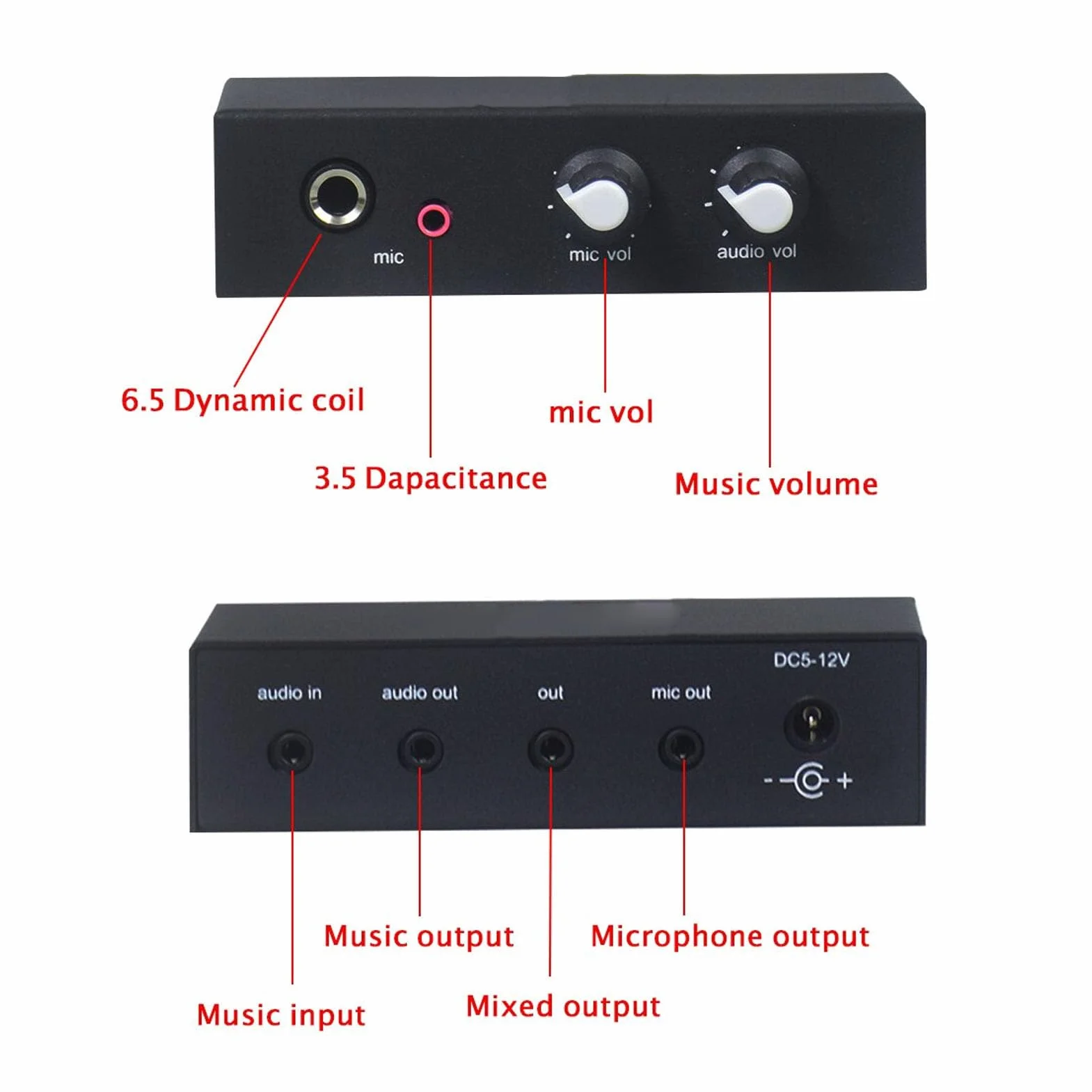 Przedwzmacniacz Gramofonowy Mini Stereo Audio Hi-Fi z 3 Portami Wyjściowymi