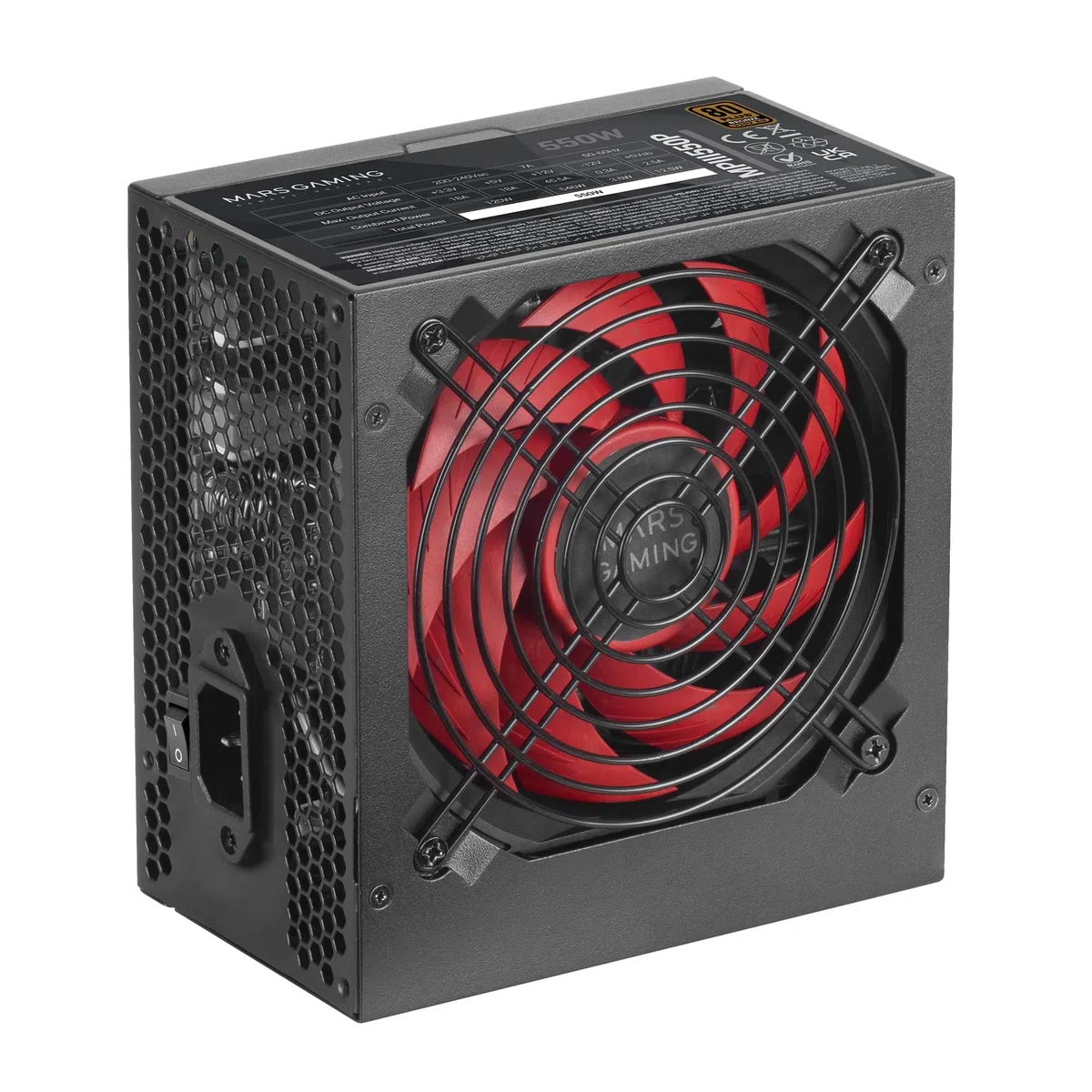 Mars Gaming MPIII550P ATX 550W Zasilacz, 80 Plus Bronze, Czarny