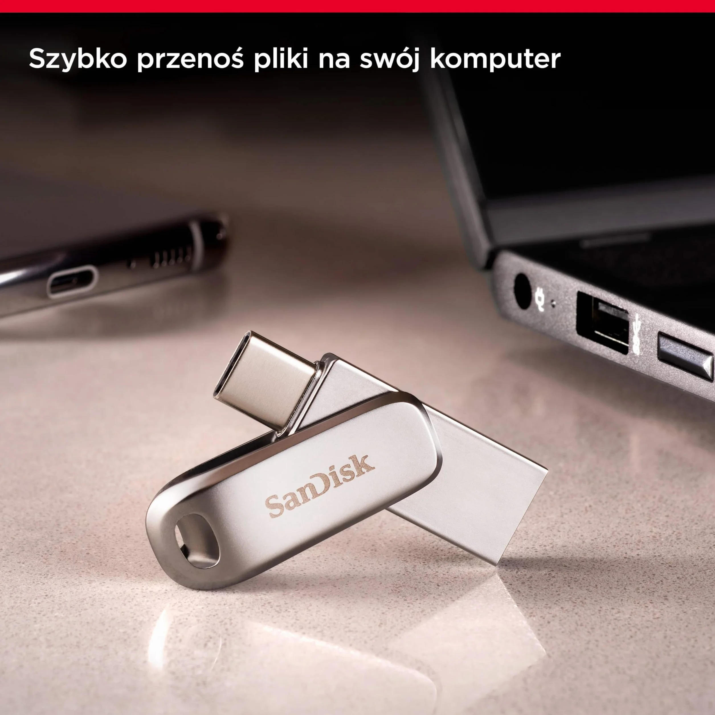 SanDisk Ultra 128 GB Dual Drive Luxe Type-C 150 MB/s USB 3.1 Gen 1 srebrny