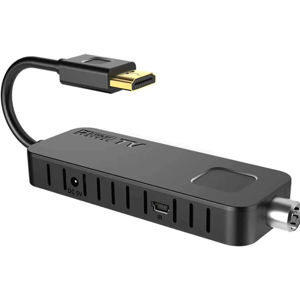LTC Mini DVB-T2 HD Stick Receiver, H.265 HEVC dekoder, Full HD 1080p, programowalny pilot zdalnego sterowania 2 w 1, nagrywanie PVR, USB, HDMI, czujnik podczerwieni, czarny