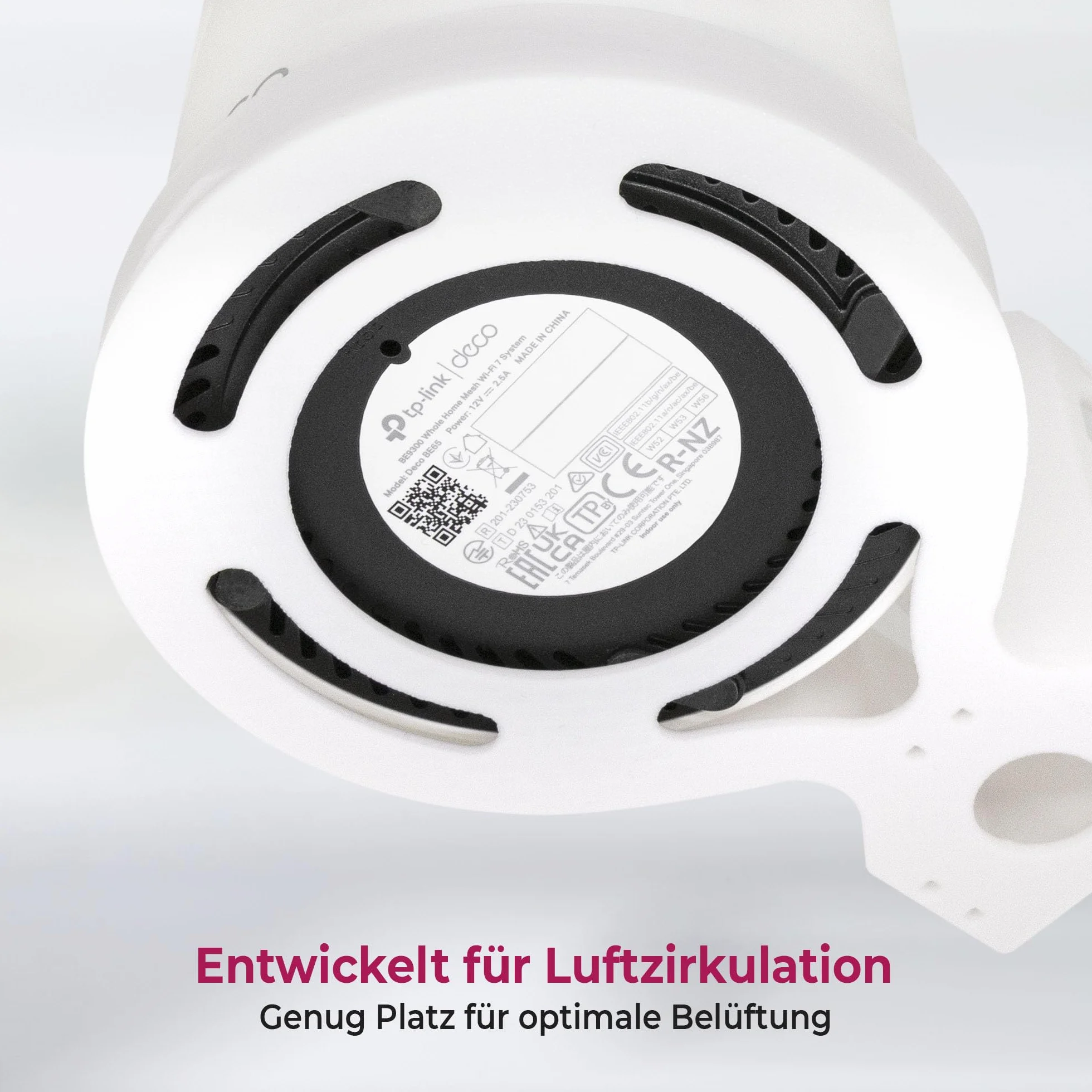 Uchwyt ścienny kompatybilny z TP-Link Deco BE65 Wi-Fi 7 Mesh WLAN BE9300 | 3 sztuki | Solidny wspornik z zarządzaniem kablami i przepływem powietrza | zestaw do montażu na ścianie wraz z kołkami i