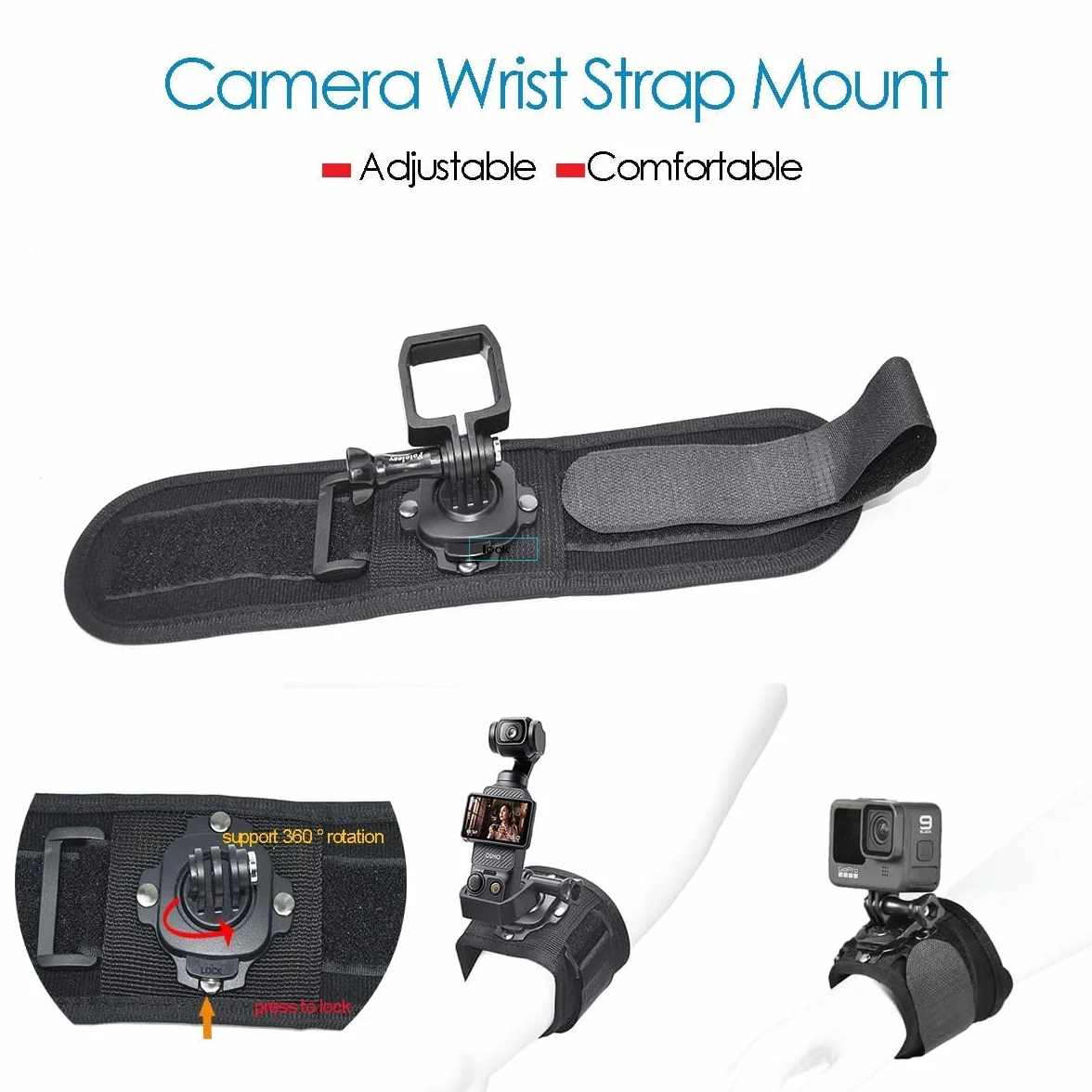 Zestaw akcesoriów do DJI Osmo Pocket3 – uchwyt na pasek piersiowy do Pocket 3, w tym pasek na głowę, uchwyt plecaka i uchwyt na nadgarstek