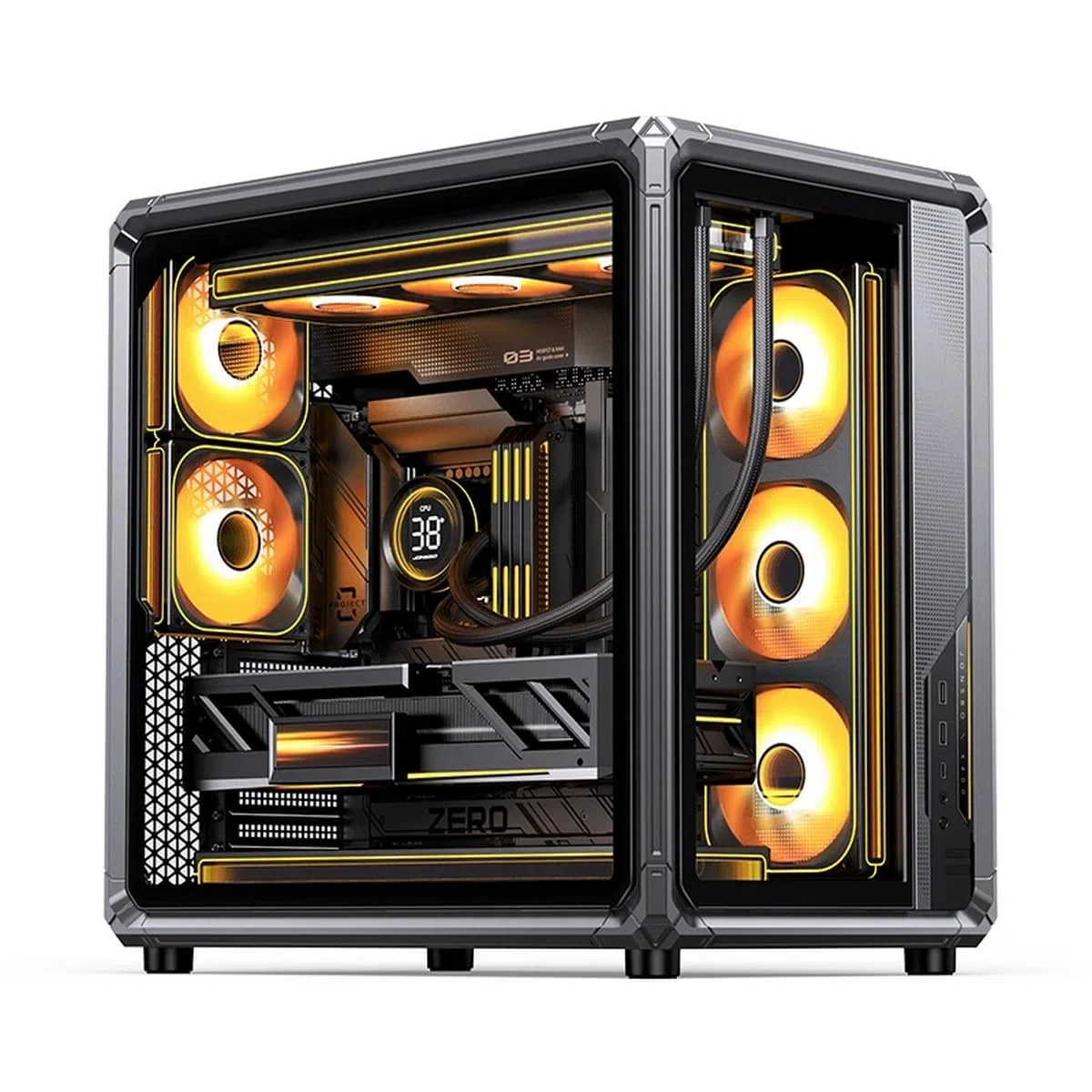 Jonsbo X400 obudowa PC Midi-Tower ATX ze szkłem hartowanym, obsługa Back-Connect, miejsce na 13 wentylatorów i chłodnice 360 mm – szara
