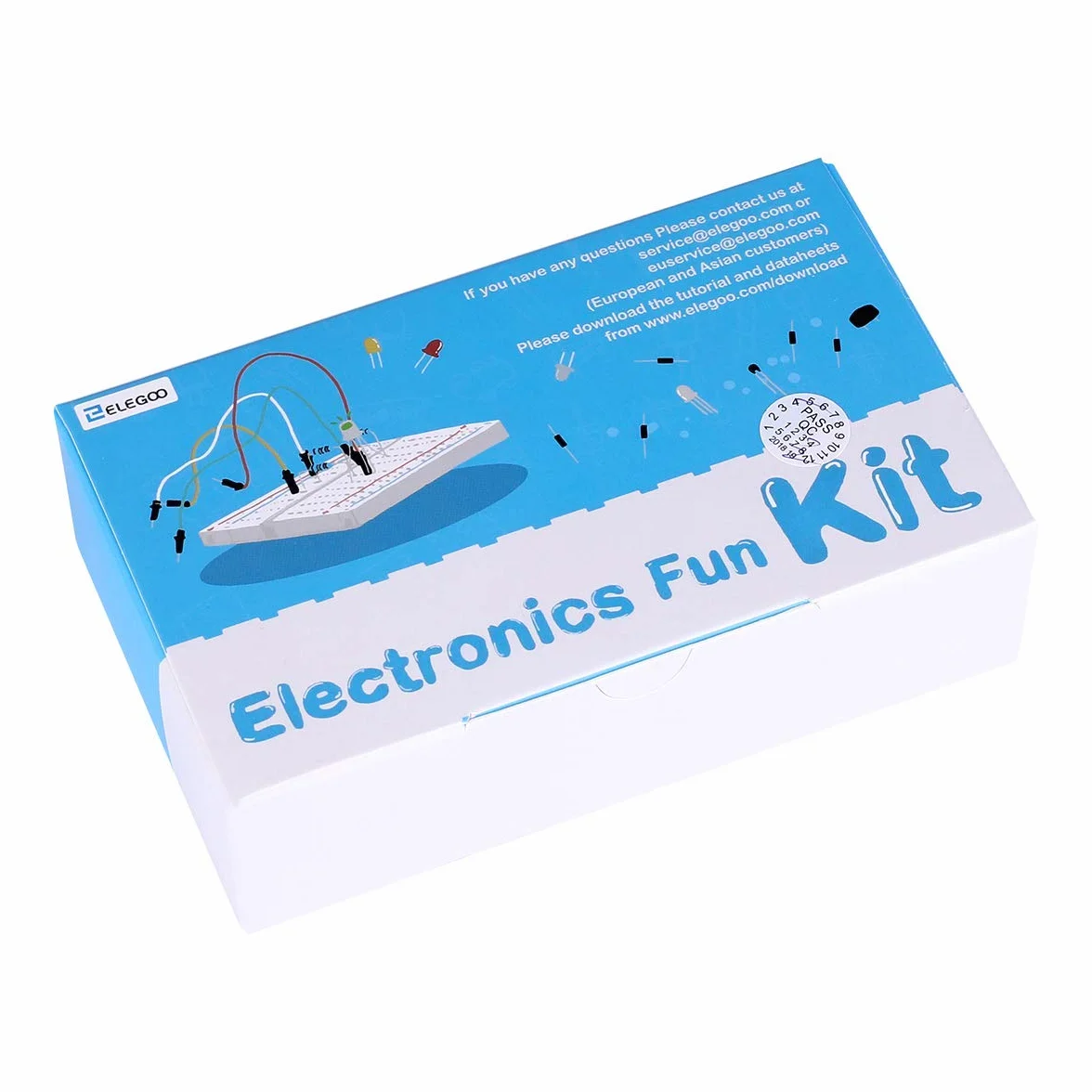 ELEGOO Electronic Fun Kit Breadboard kabel rezystancyjny kondensator LED potencjometr do elektroniki zestaw learning Kit, kompatybilny z Arduino IDE, UNO R3, Raspberry Pi asortyment
