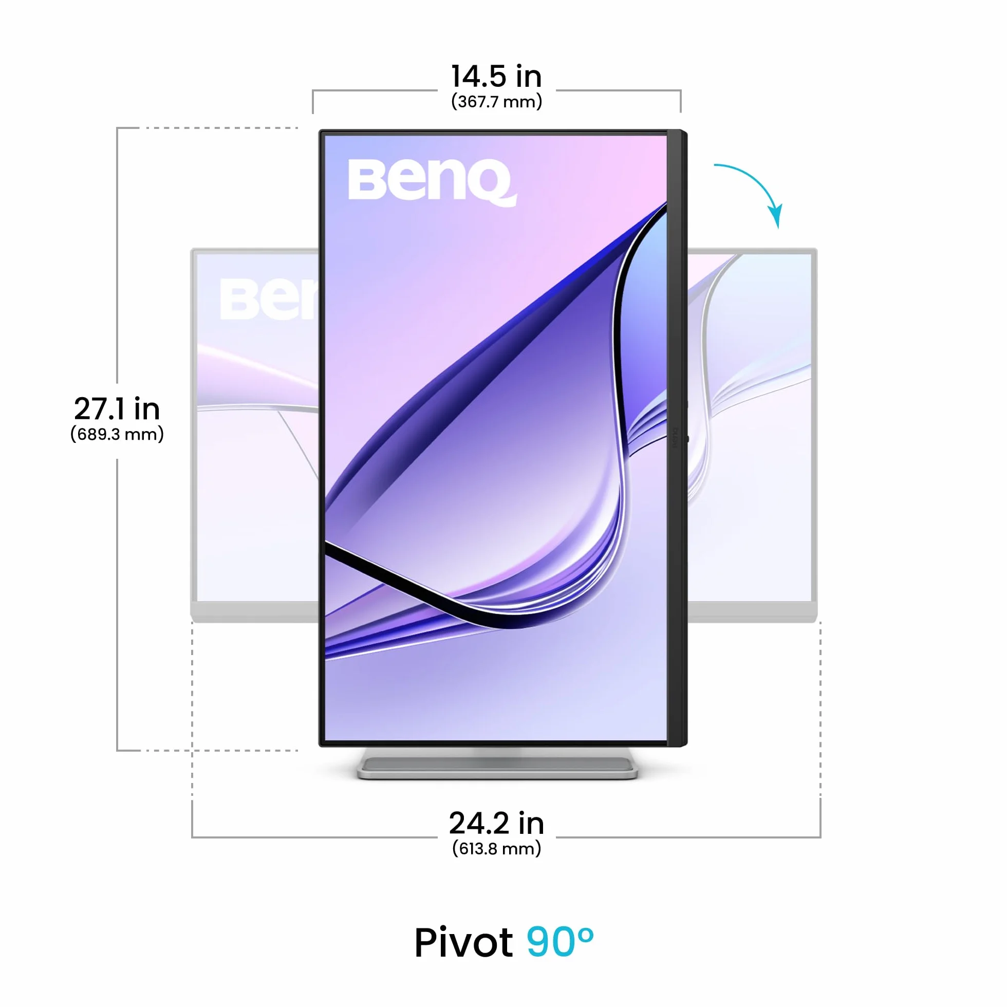 BenQ MA270U 27" 4K 3840 x 2160 monitor do MacBooka Pro/Air, Dual USB-C, zasilacz 90 W, Mac Color Match, koncentrator USB, kontrola jasności i głośności, regulacja wysokości i kąta nachylenia, gama