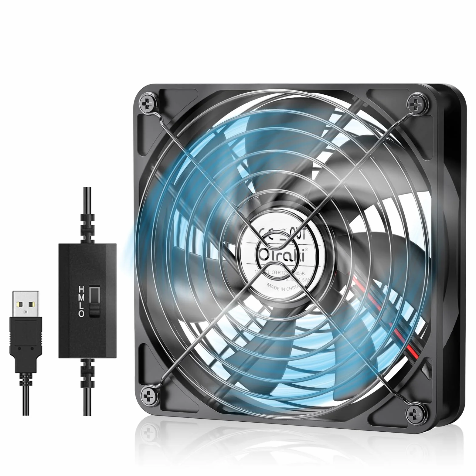 OTraki 120mm USB Wentylator z 3 regulowanymi prędkościami, Wentylator Przenośny PC Wentylator PC 5V, Wentylatory Chłodnicy Do Laptopa/TV Box PS5/PS4