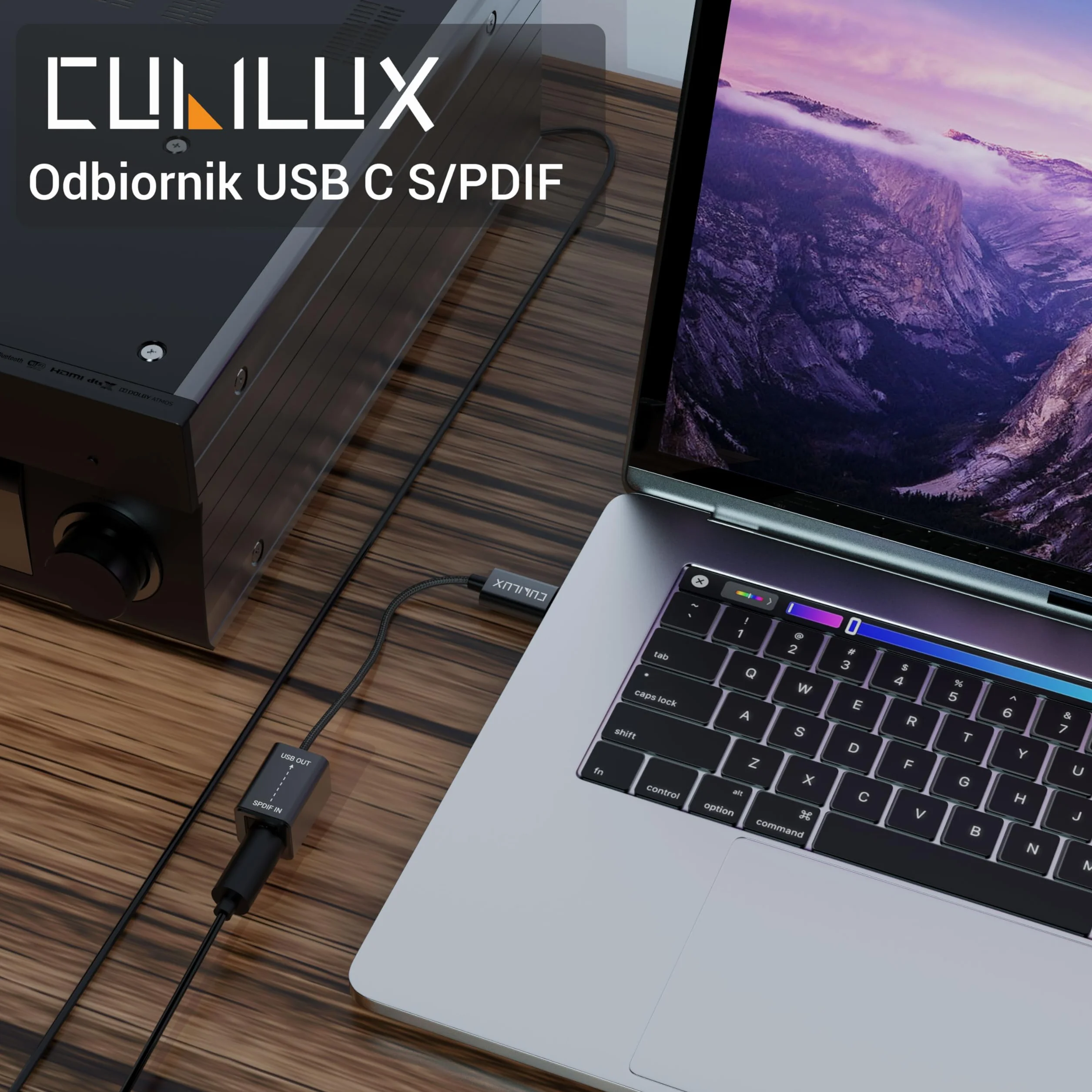Cubilux Odbiornik USB C SPDIF do nagrywania [TYLKO do sygnału stereo] Optyczny adapter wejścia/wejście typu C, odbiornik TOSLINK do Android,iPhone 15,iPad,MacBook,Samsung,Google Pixel