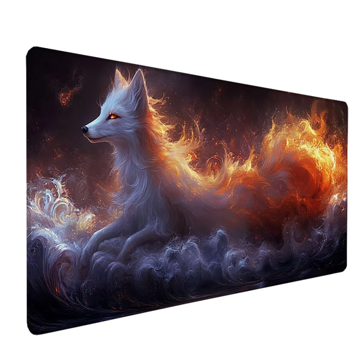 Podkładka pod mysz XXL Lis, podkładka pod mysz dla zwierząt dla graczy 1600 x 800 x 3 mm, podkładka pod biurko z gumową podstawą, akcesoria biurowe do gier, duża mysz z przeszytymi krawędziami, do