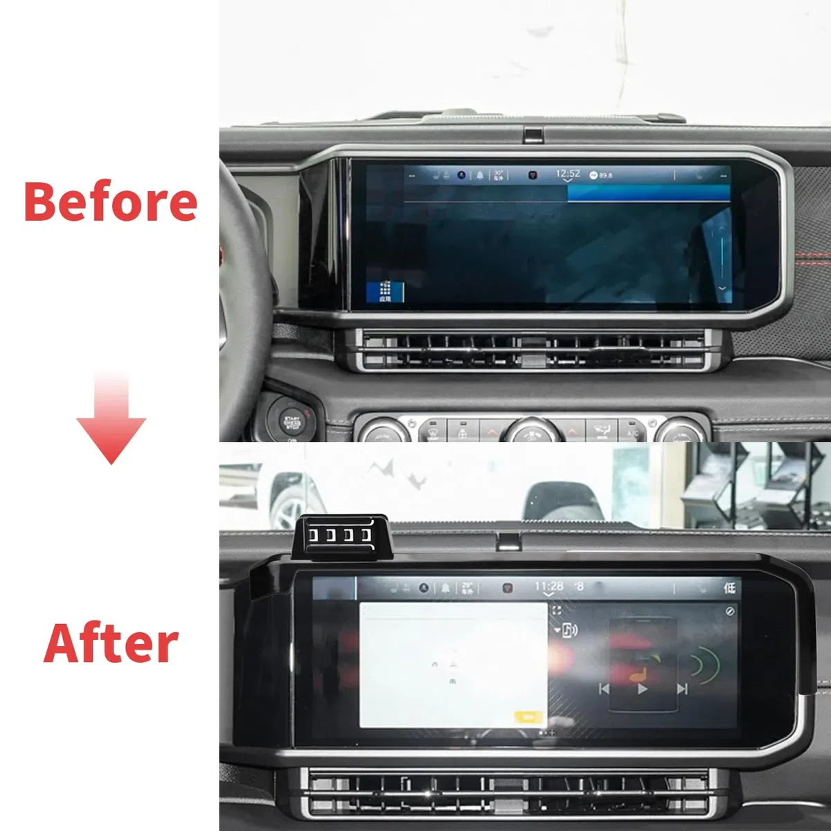 Uchwyt Samochodowy na Telefon dla Jeep Wrangler 2024-2025, uchwyt samochodowy na telefon komórkowy, stojak na nawigację GPS (ładowanie)
