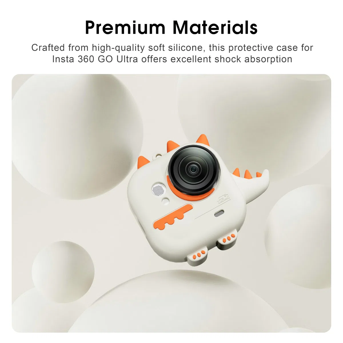 Silikonowe etui do Insta360 Go Ultra, silikonowe etui ochronne w stylu kreskówkowym do Insta 360 GO Ultra akcesoria z paskiem na nadgarstek, kompleksowa ochrona, kompatybilne z ochroną obiektywu i