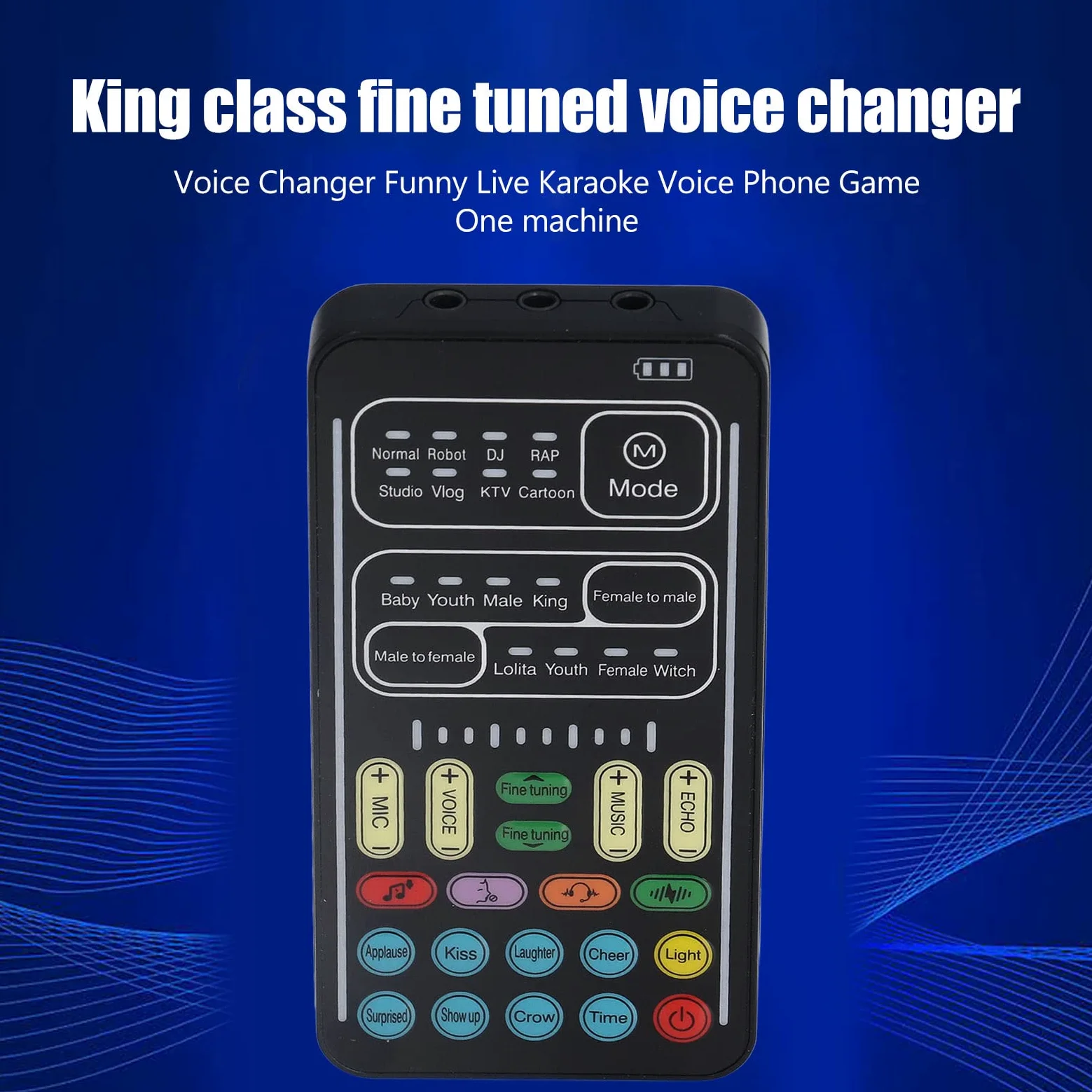 Mini Voice Changer Gaming Live Sound Card, Konwerter Dźwięku ze światłem LED i 8 Efektami Dźwiękowymi Odpowiednie do Komputerów, Telefonów, Tabletów i urządzeń do Gier