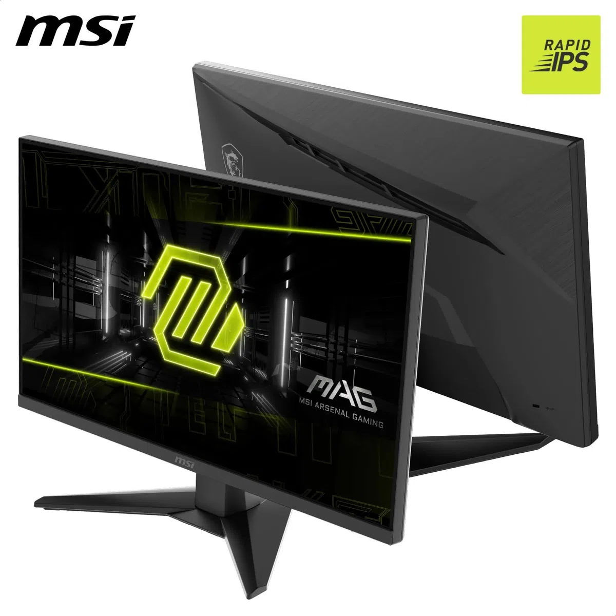 MSI MAG 242F Gaming Display 24'' FHD - Szybki panel IPS 1920 x 1080, 200 Hz / 0,5 ms, HDR Ready, AMD FreeSync Premium, HDMI 2.0b, DP 1.2a, konstrukcja bez obramowania, odchylana, kompatybilny z VESA