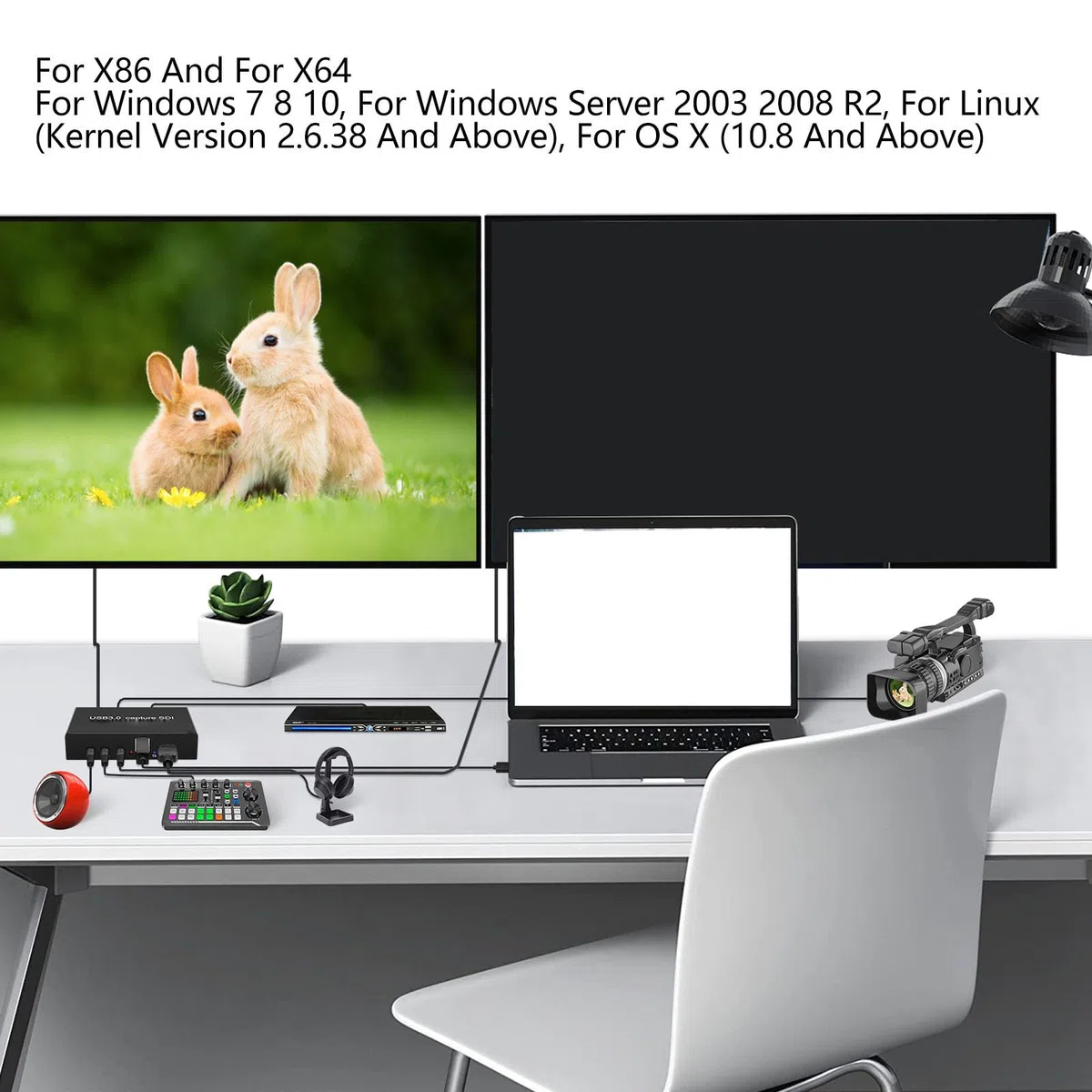 CHICIRIS Karta Przechwytywania Dźwięku Wideo do Strumieniowego Przesyłania Gier 1080P Przy Rozdzielczości 60 Klatek na sekundę, USB 3.0 Plug and Play, dla Użytkowników Twitch, Stop Aluminium