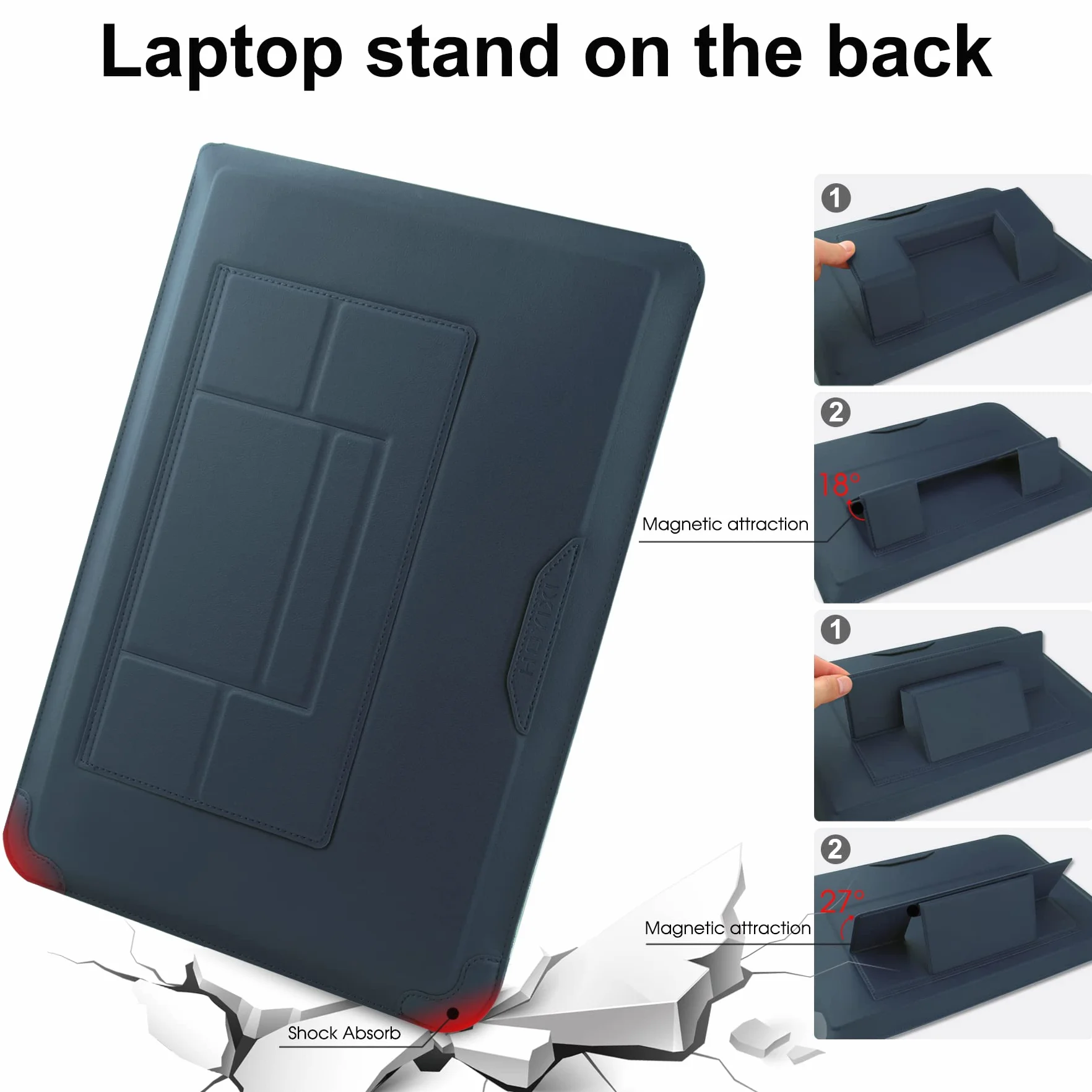HoYiXi Pokrowiec na laptopa 33.0 cm, skórzany pokrowiec, kompatybilny z MacBook Air 13 M1 M2 2022–2018, MacBook Pro 13 M2 2022–2016, Surface Pro 8 2021, Surface Go 3 33–33.6 cm, Dell, Lenovo, HP,