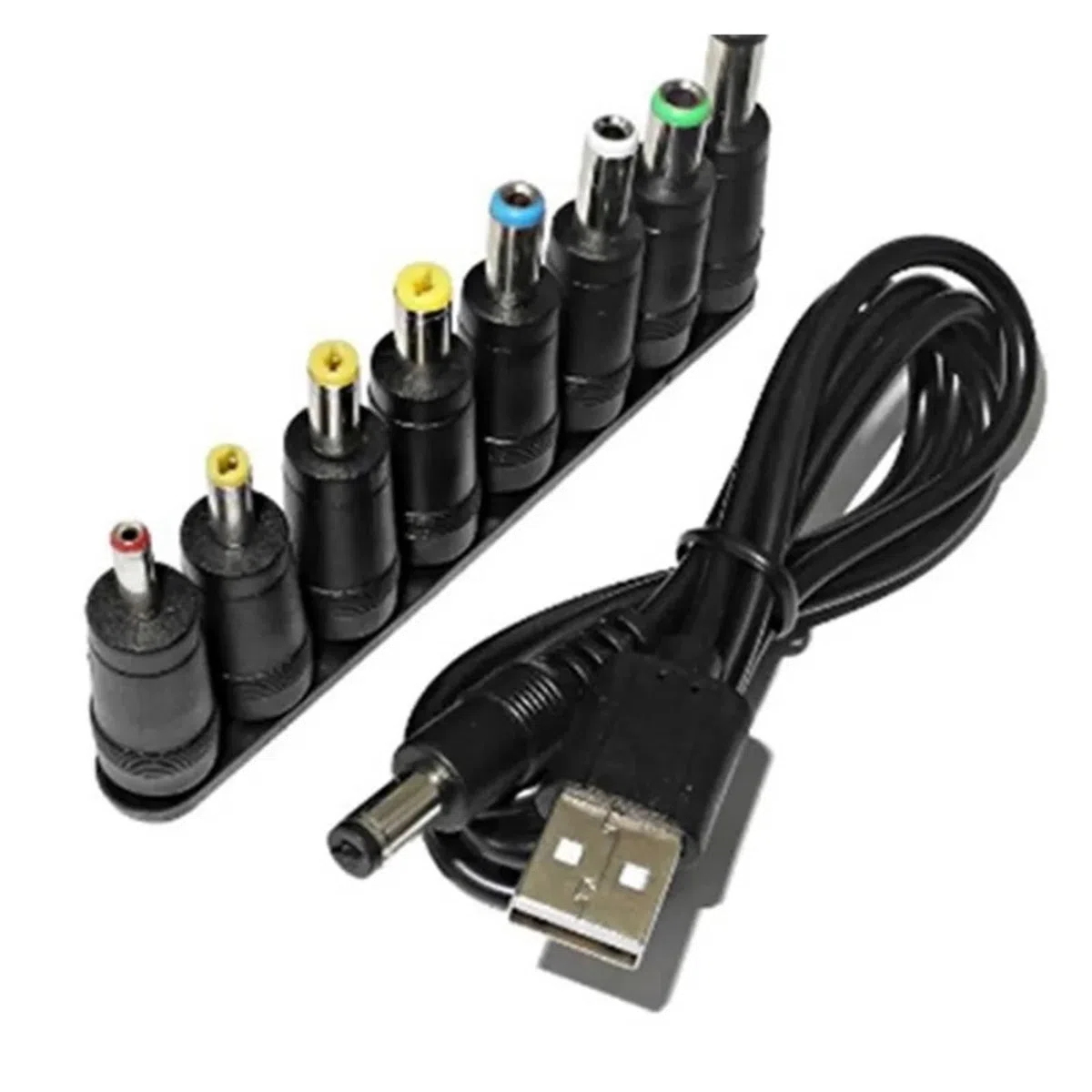 Kabel USB do DC 5,5 x 2,1 mm 8 w 1 Wymienny konwerter wtyczki