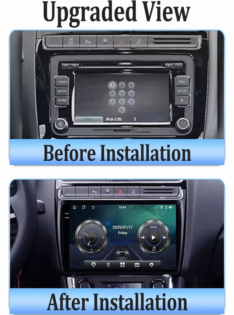 Ekran Apple Car Play I Android Auto dla Volkswagen Touareg I 1 GP 2002-2010 Odbiorniki Car Audio, Wyświetlacz Hd, Przenośna Nawigacja Na Żywo, Odtwarzacz Muzyki I, 8 Rdzeń 4G+64G