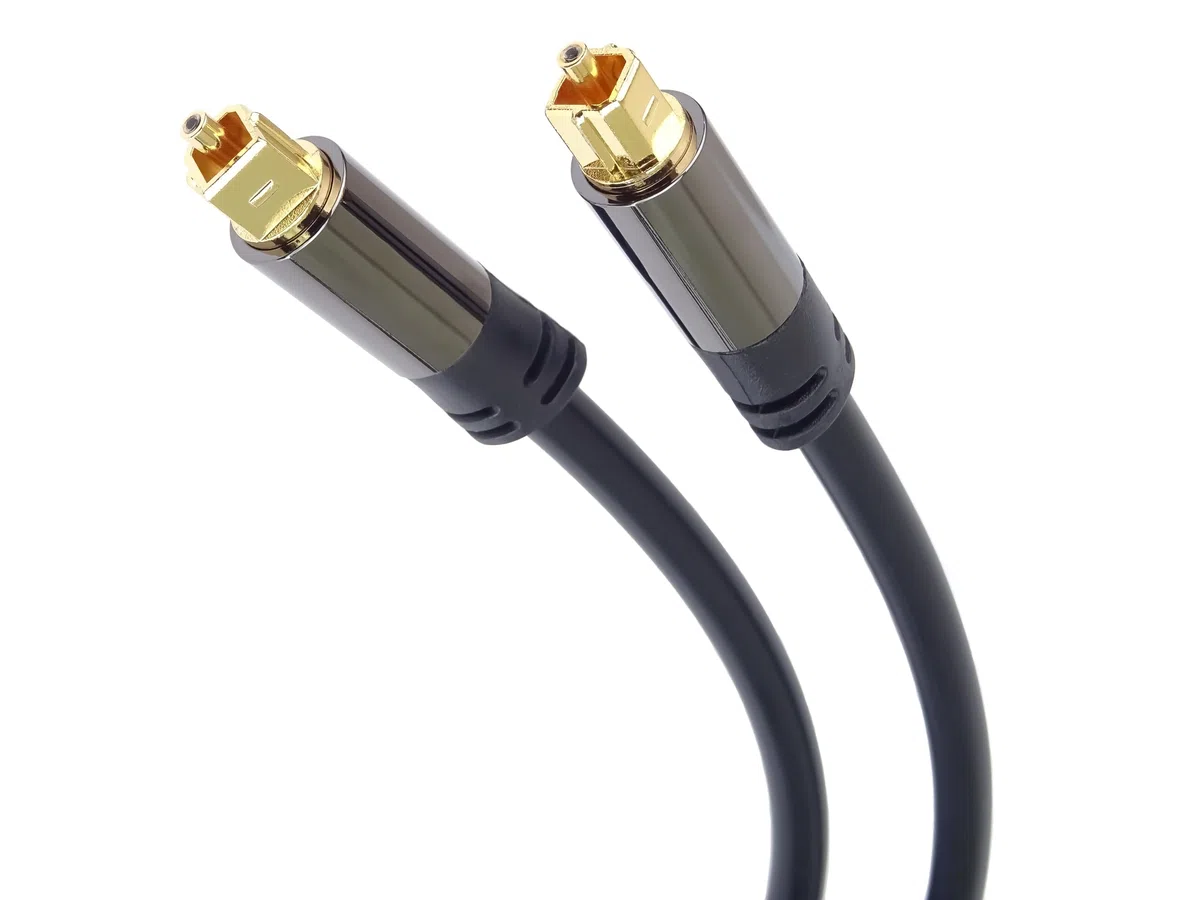 PremiumCord Optyczny Kabel Audio Toslink 3 m, Średnica Zewnętrzna: 6 Mm, Wtyczka Toslink, Kabel Cyfrowy do Zestawu Stereo Hifi Soundable Tv, HQ Audio, Lutowany, Kolor Czarny, Srebrny, Złoty