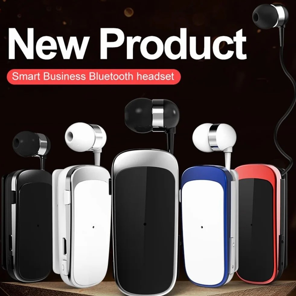Bezprzewodowy zestaw słuchawkowy Bluetooth 4.1 Redukcja szumów Chowane słuchawki douszne 10 m Mono Transmisja, połączyć 2 urządzenia jednocześnie dla kierowcy, roweru, sportu