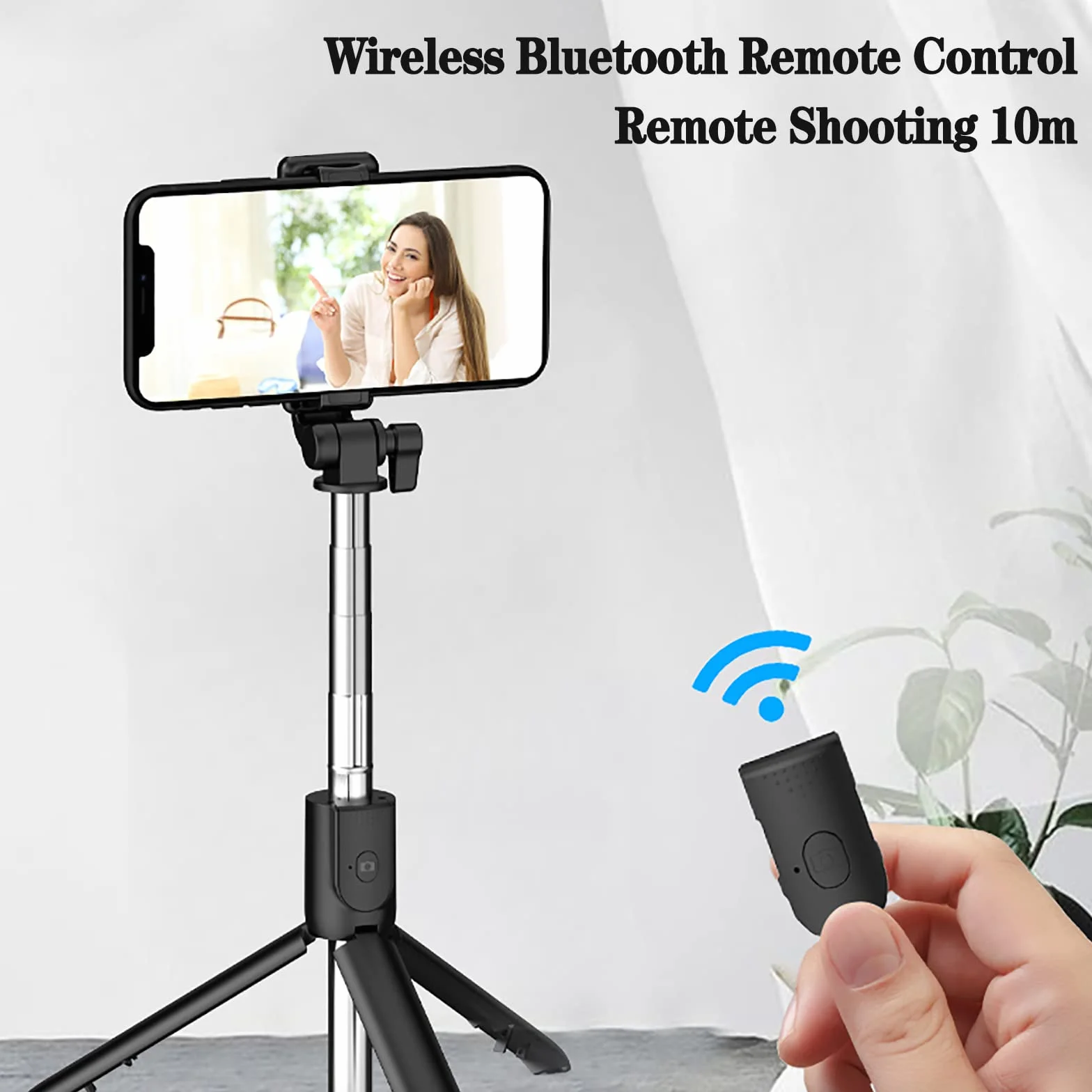 Kijek do selfie statywu, 3 w 1Słup Selfie Bluetooth, Selfie Stick Statyw Kij do Selfie Bluetooth, wysuwany teleskopowy regulowany monopod z wyjmowanym pilotem i stabilnym uchwytem