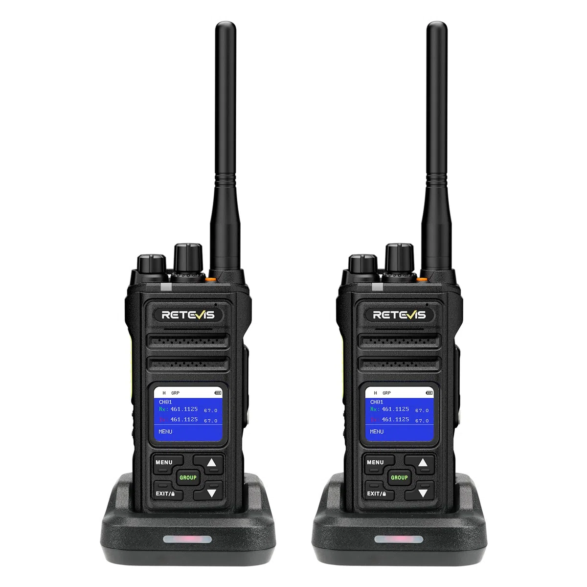 Retevis NR630S Walkie Talkie, Daleki Zasięg Krótkofalówka IP67 Ochrona, Zaawansowane Dźwięku, 2800mAh, Ekran LCD, Grupowe Połączenia Walkie Talkie dla Bezpieczeństwa (Czarny, 2 Szt.)