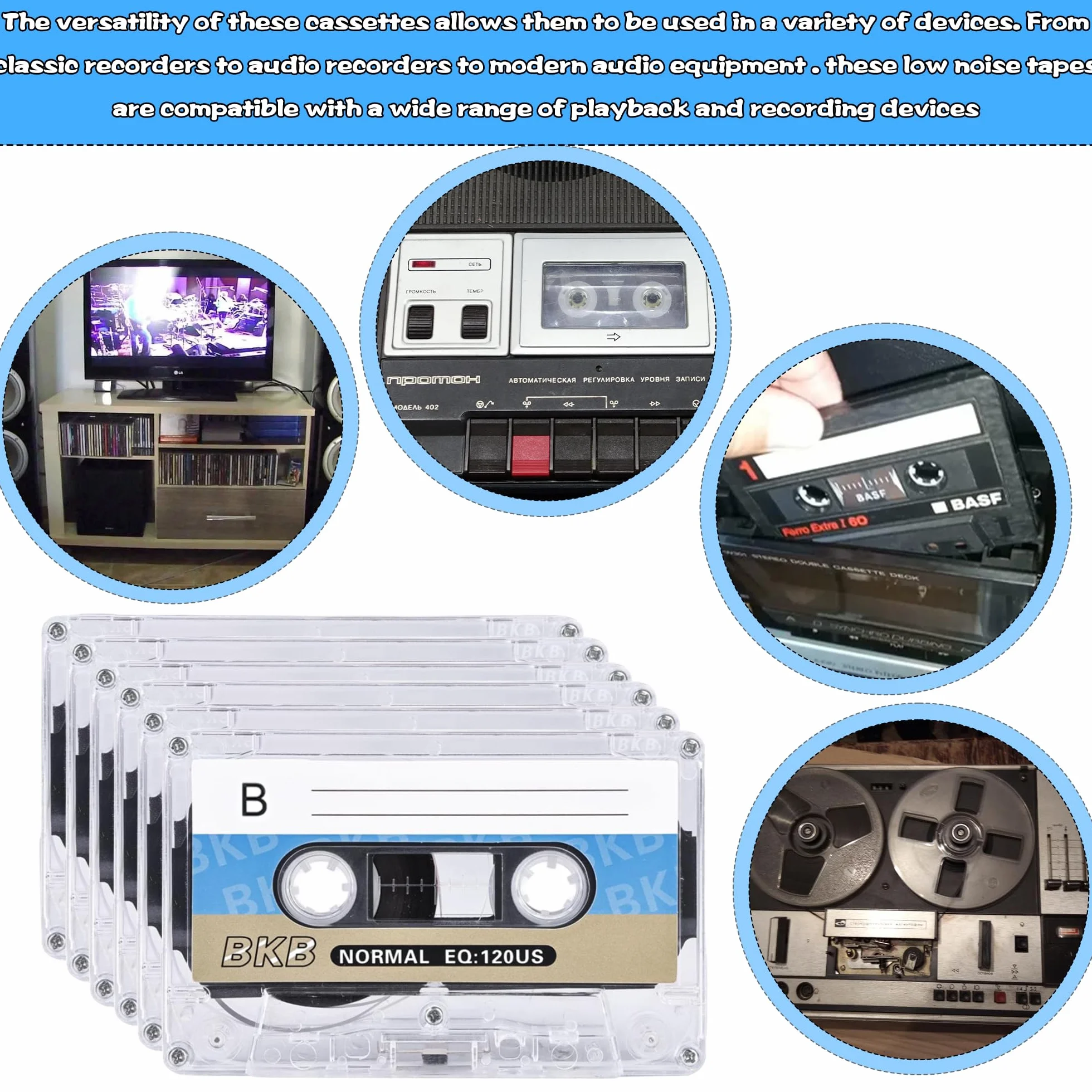 10 sztuk pustych kaset audio: niski poziom szumów, kasety muzyczne 90 min, nadają się do wykładów, seminariów i codziennych nagrań