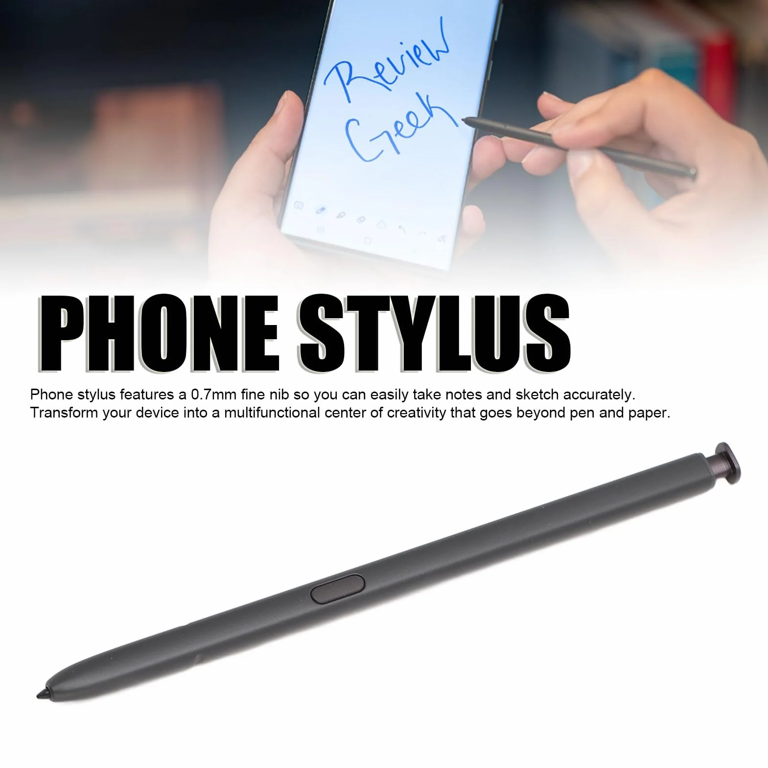 Rysik S24 Ultra 5G Zgodny z technologią Bluetooth i czułością Nacisku 4096 do Sterowania Bezdotykowego, Rysik do Telefonu z cienką stalówką dla Kreatywnych Profesjonalistów (BLACK)